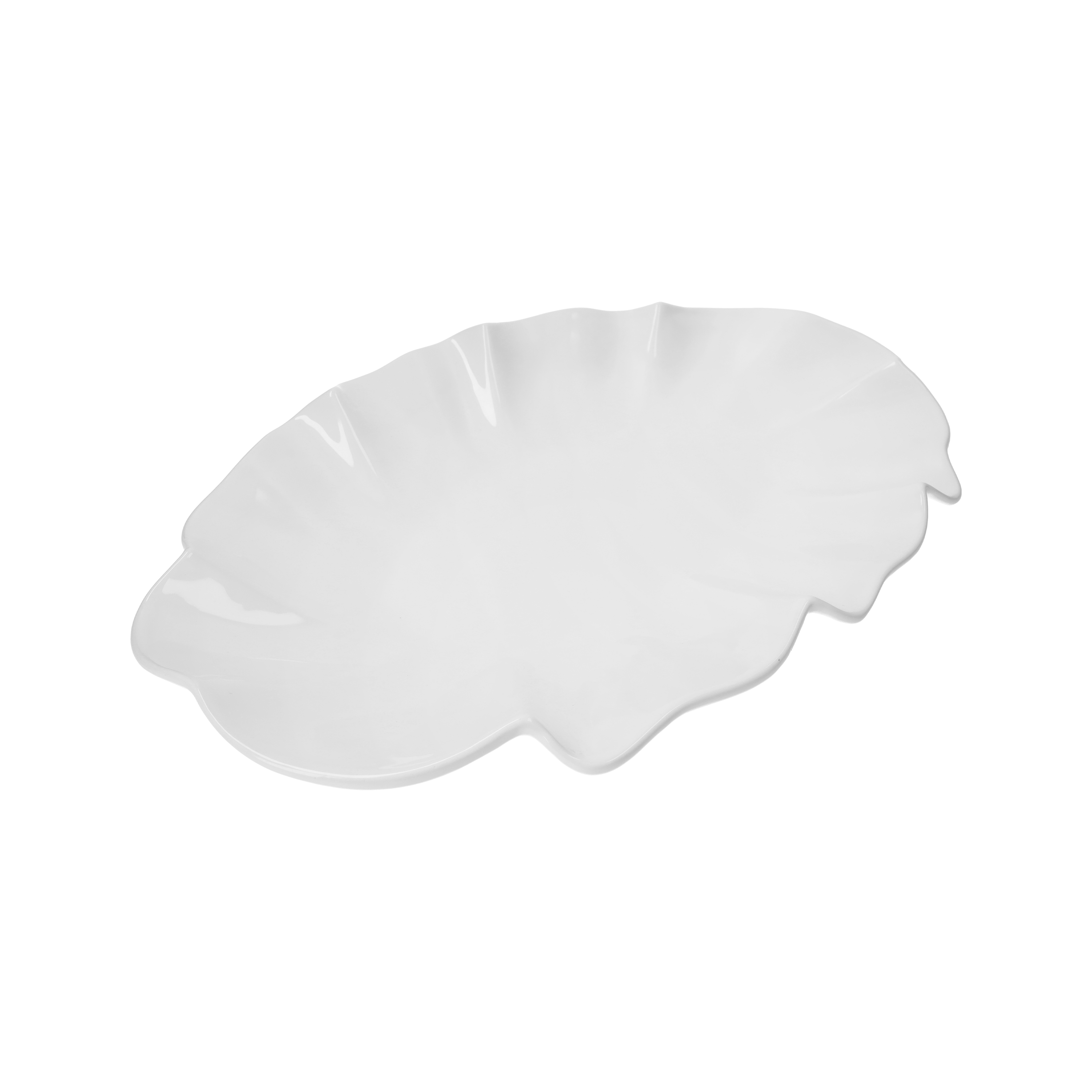 Piatto da Portata Cozza in Ceramica Bianca 56x36x6 cm