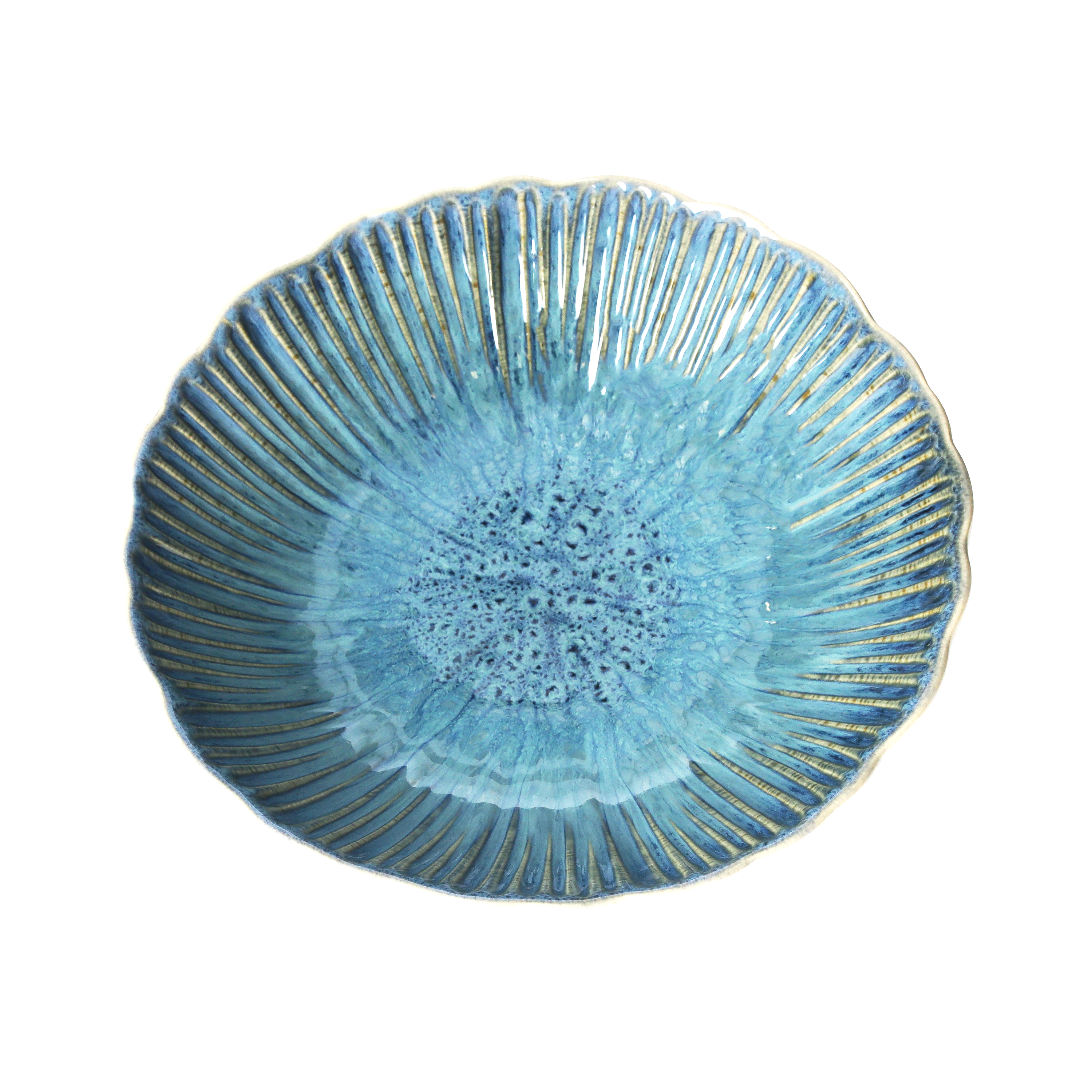 Piatto fondo azzurro in ceramica d 23 h 6 cm