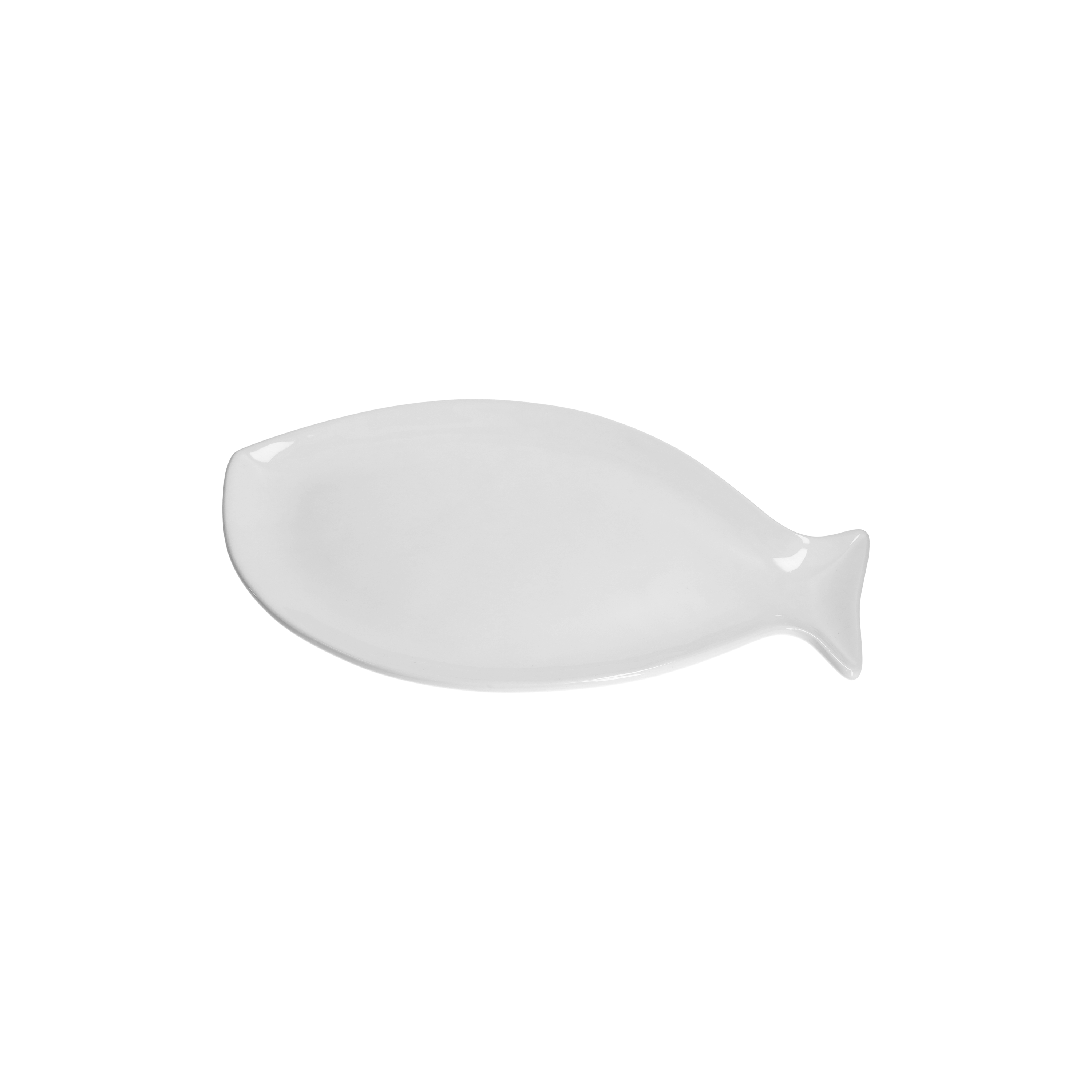 Piatto pesce bianco in ceramica 31x21x2,5 cm