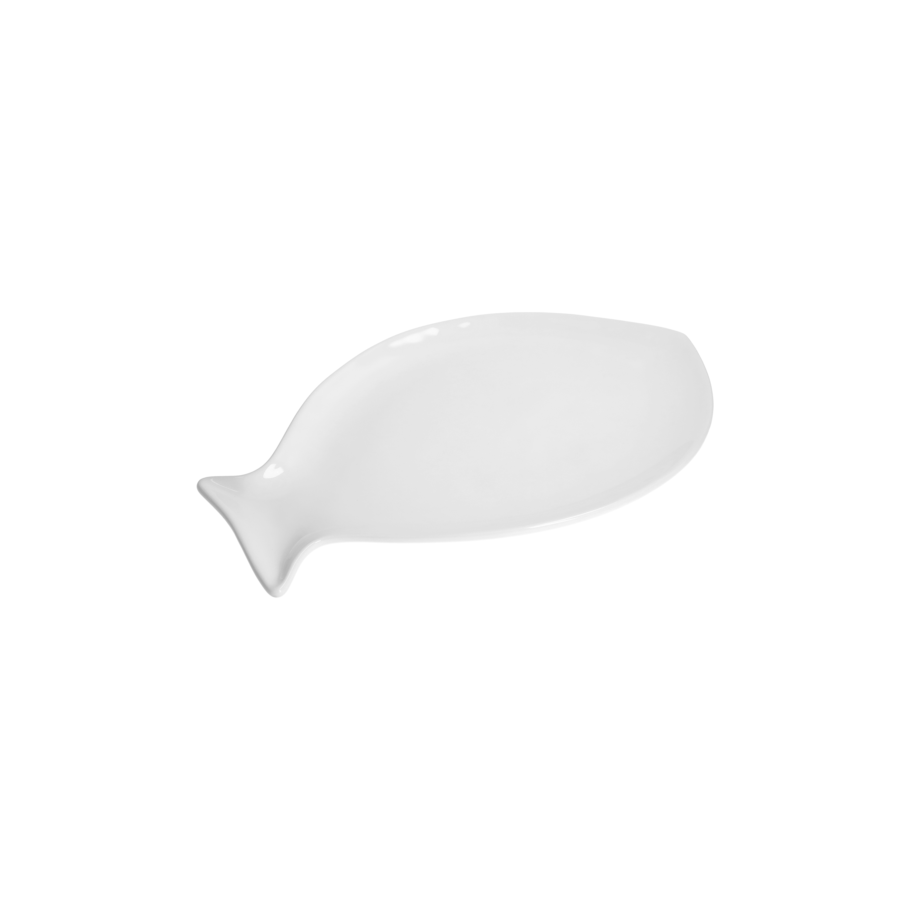 Piatto pesce bianco in ceramica 31x21x2,5 cm