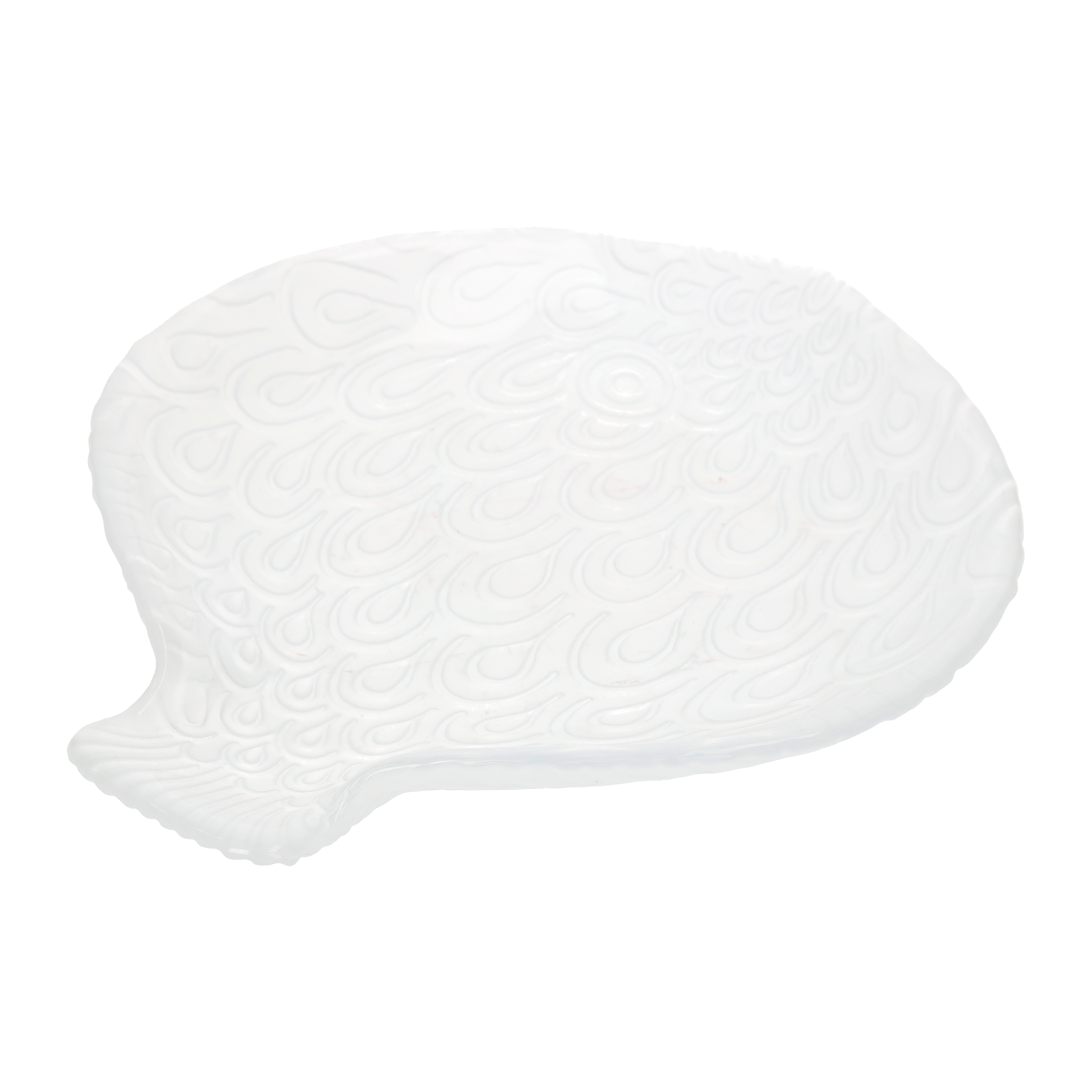 Piatto pesce bianco in ceramica 24 x 22 cm