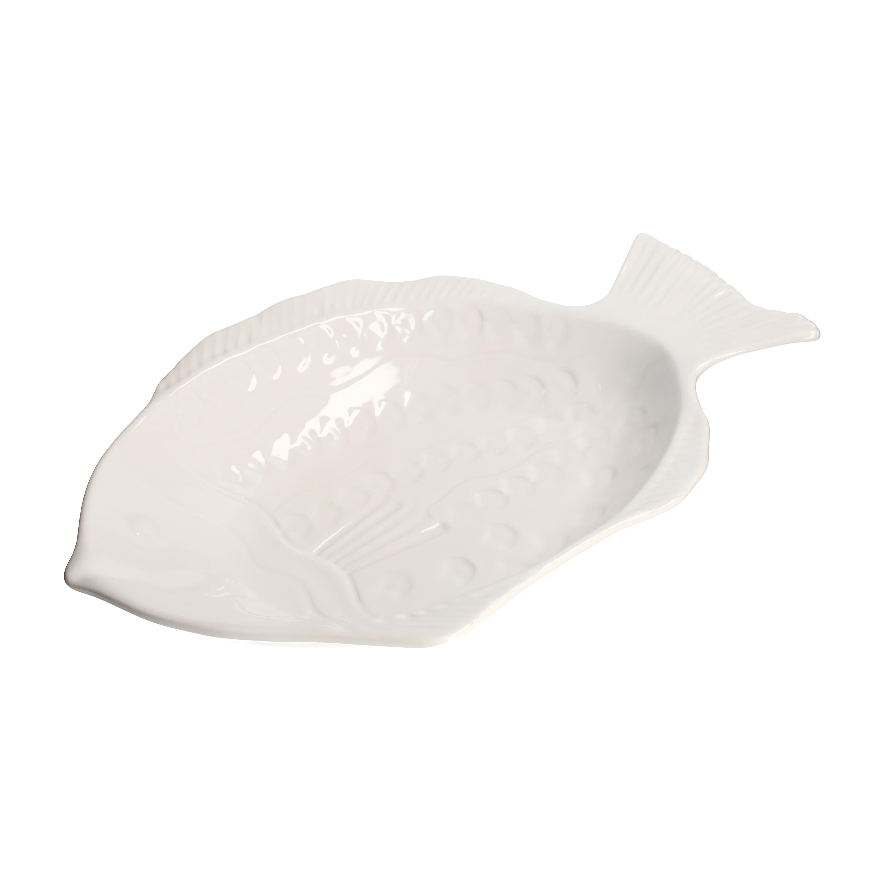 Pesce portata md 50x33x8 cm bianco
