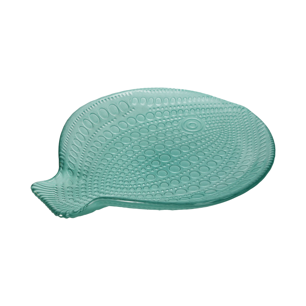 Piatto pesce verde in vetro 30 x 25 cm