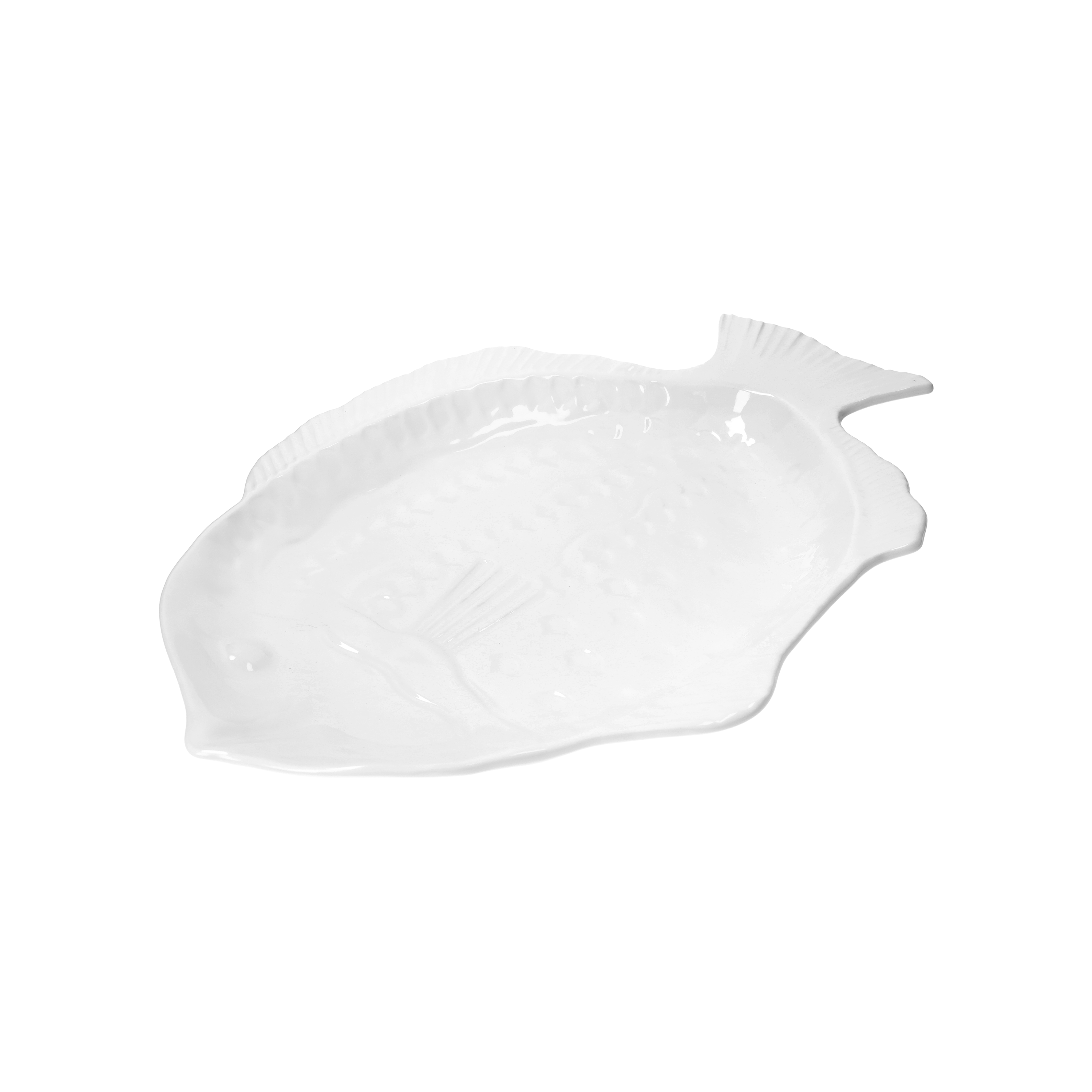 Piatto da Portata Pesce Grande in Ceramica 60x40 cm – Design Marino