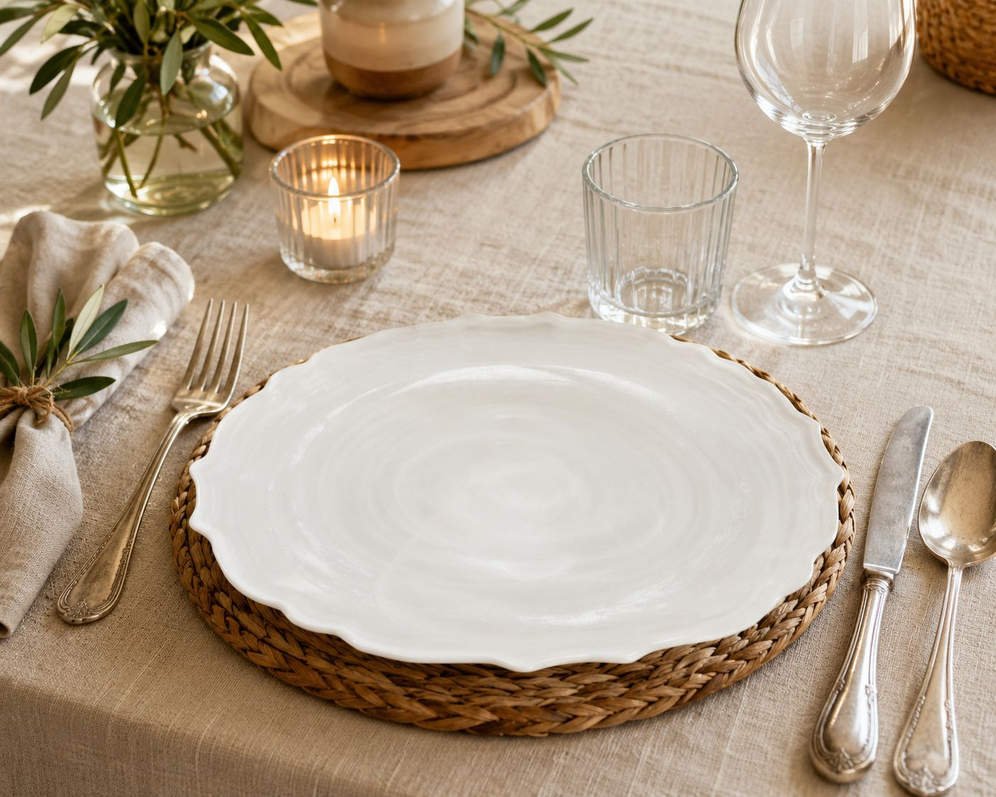 Piatto dinner white in vetro Ø 27 cm