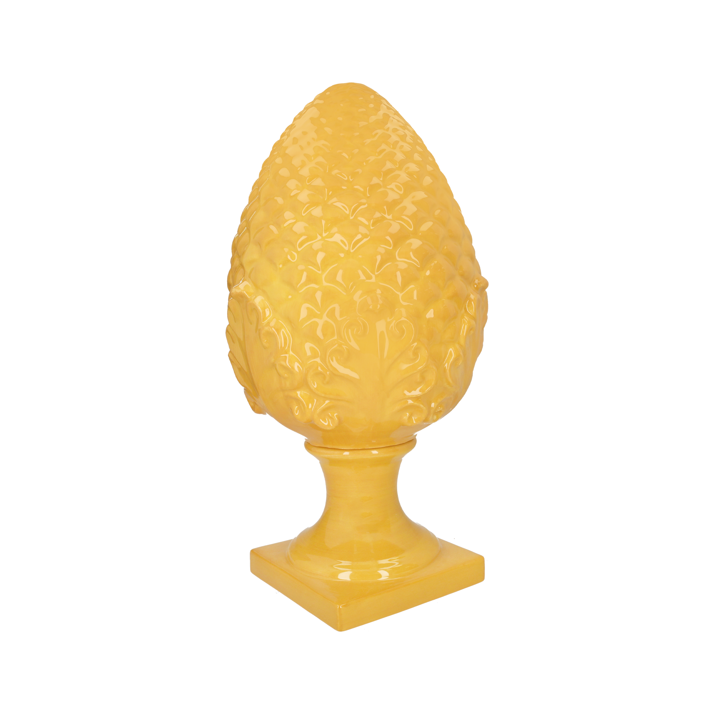 Pigna grande gialla in ceramica h 60 x Ø 30 cm