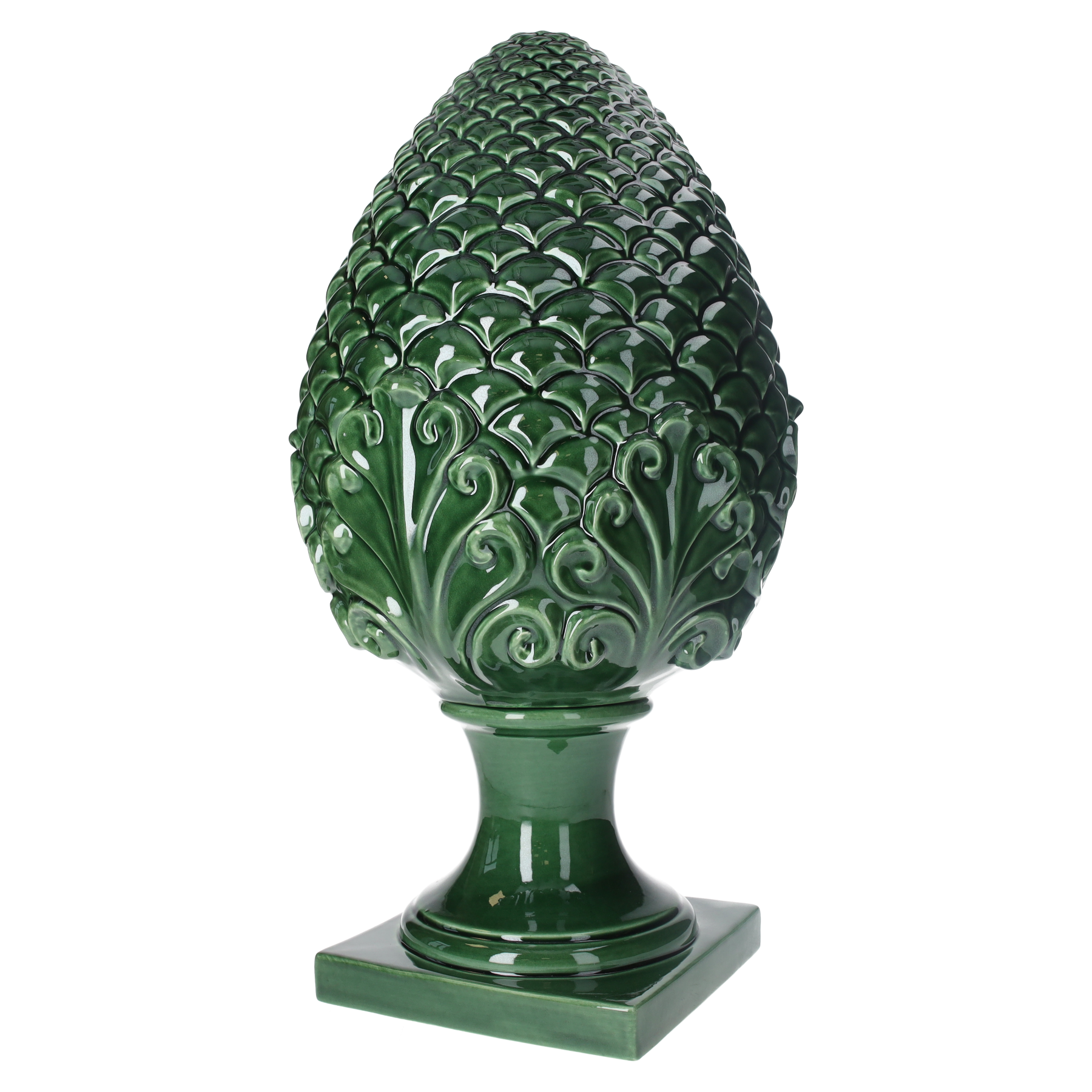 Pigna verde in ceramica Made in Italy h 60 x Ø 30 cm