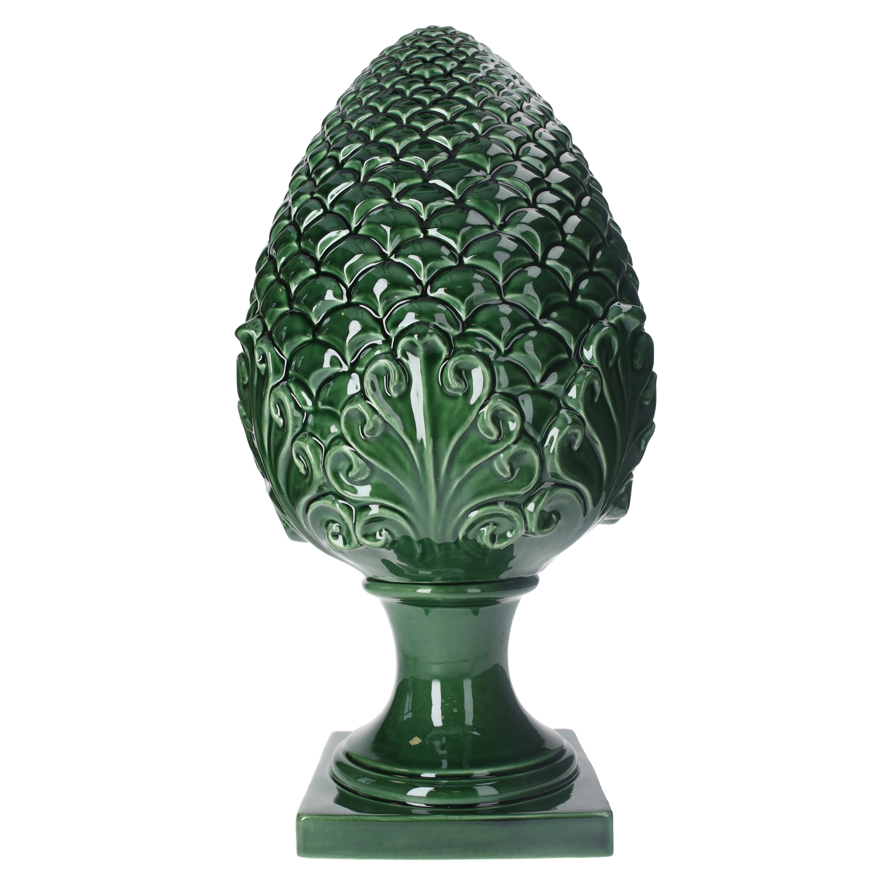 Pigna verde in ceramica Made in Italy h 60 x Ø 30 cm