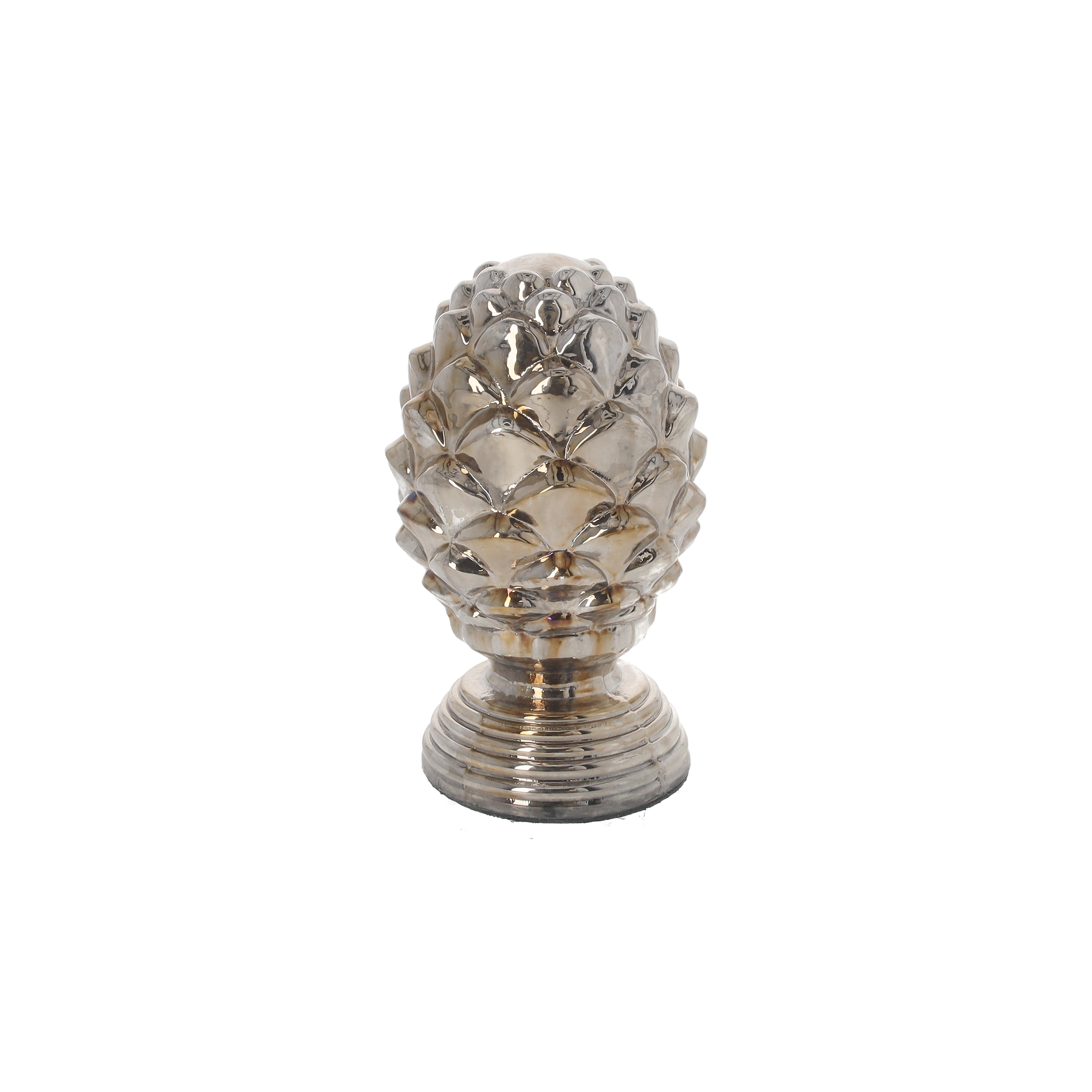 Pigna decorativa in vetro gold/silver h 19 x 10 cm