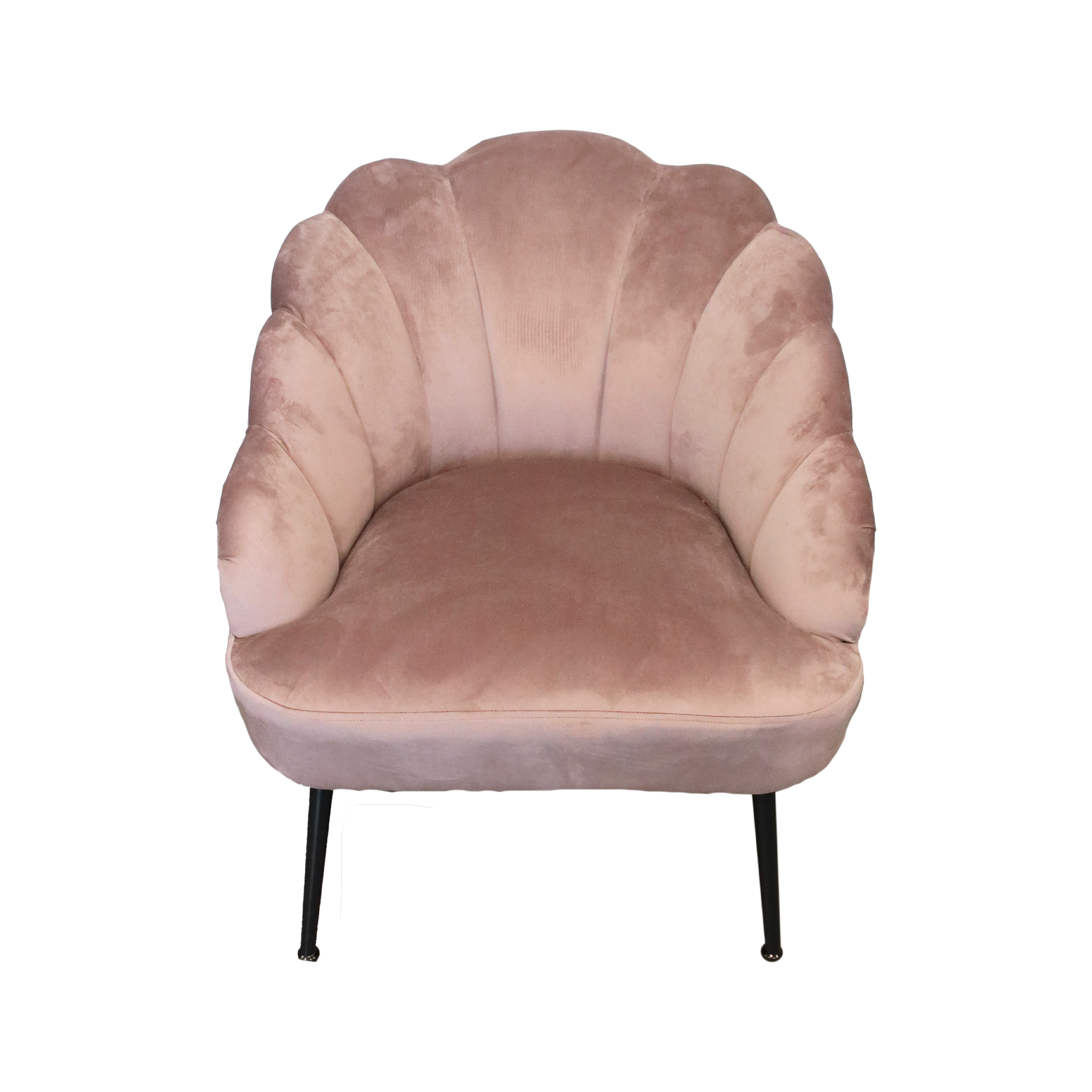 Poltrona ventaglio in velluto rosa h 72 x 64 x 70 cm