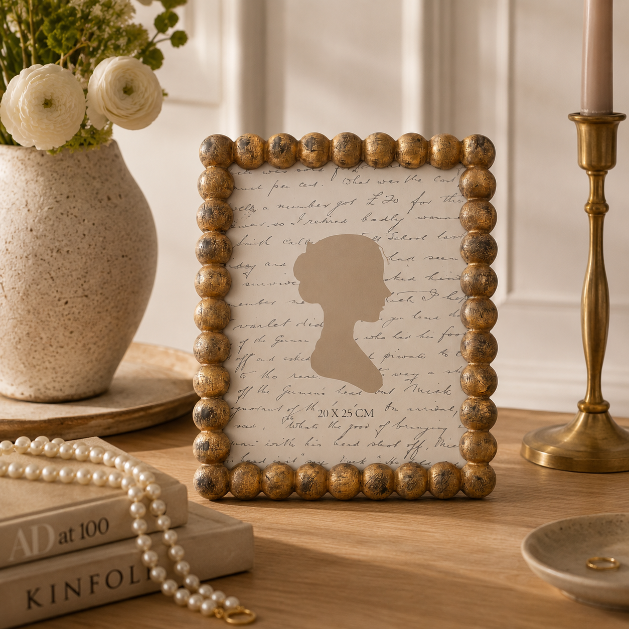 Portafoto resina gold sfere 24x19 cm decorativo