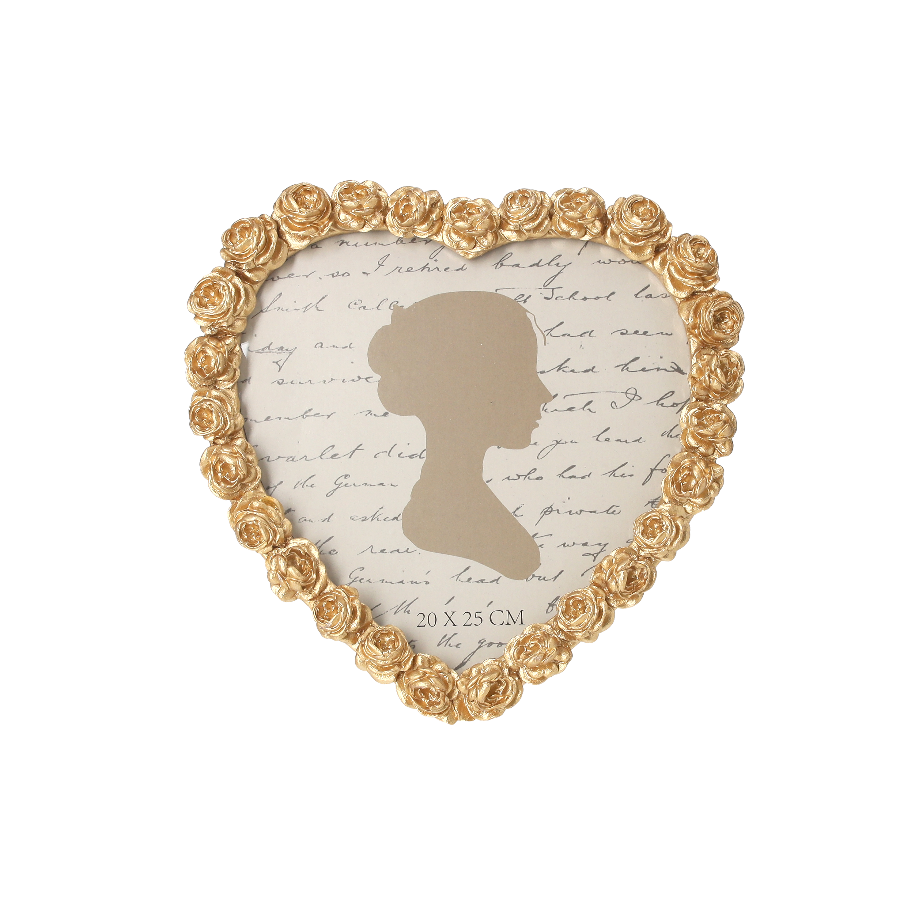 Portafoto resina gold cuore 23x24 cm decorativo
