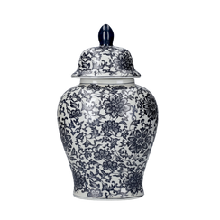Potiche ovale fiori in ceramica h 38x21x14 cm con tappo