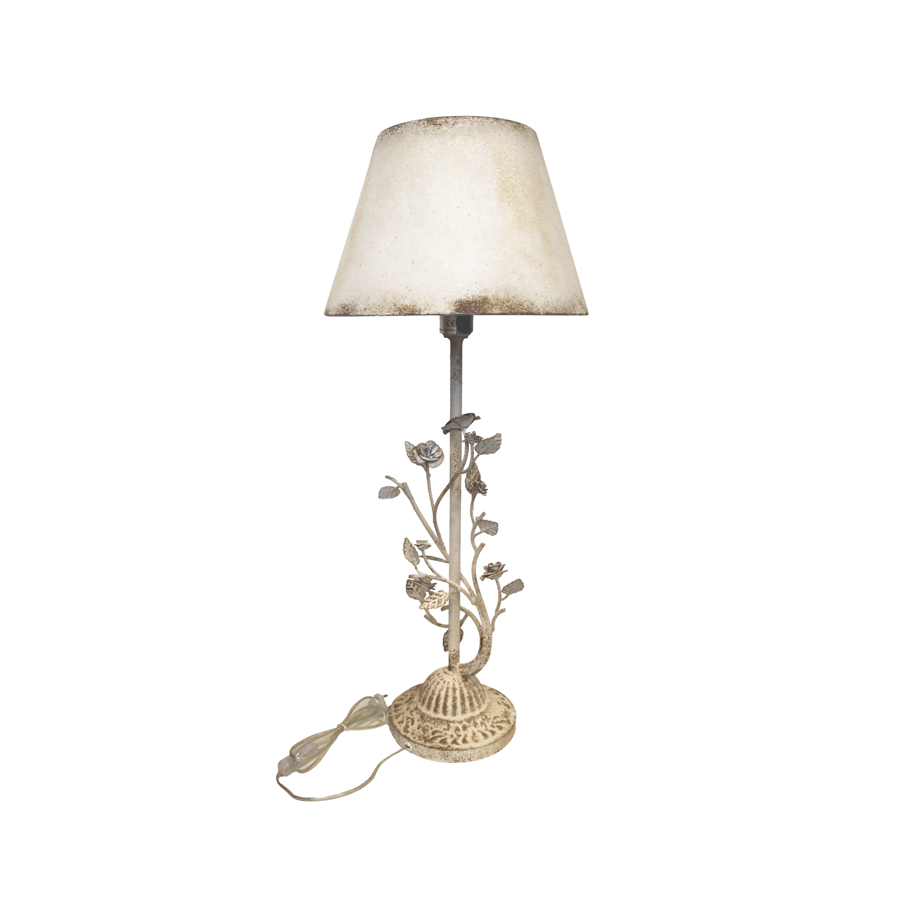 Lampada rose con paralume in ferro h 84x34 cm