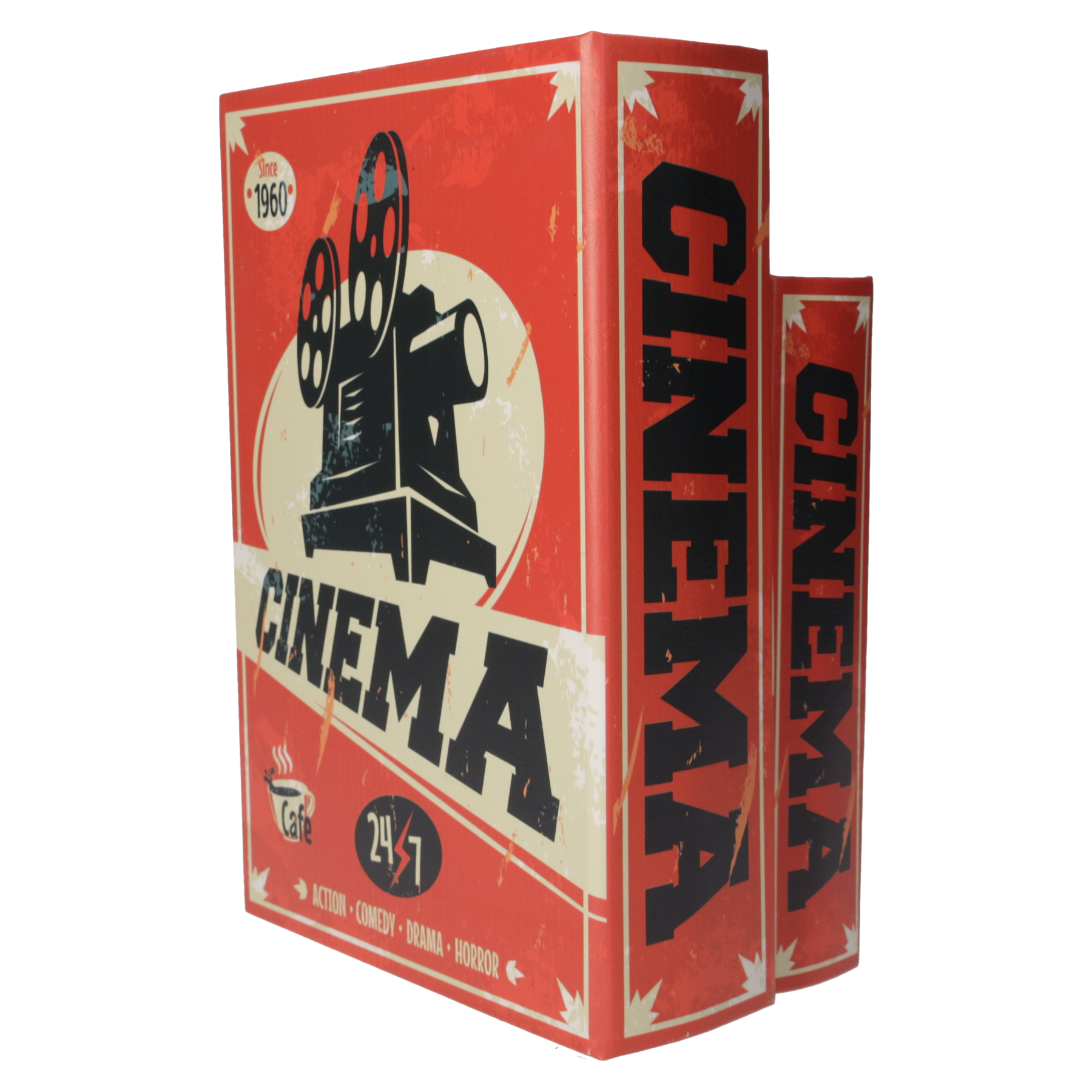 Coppia scatole libro decorative effetto vintage