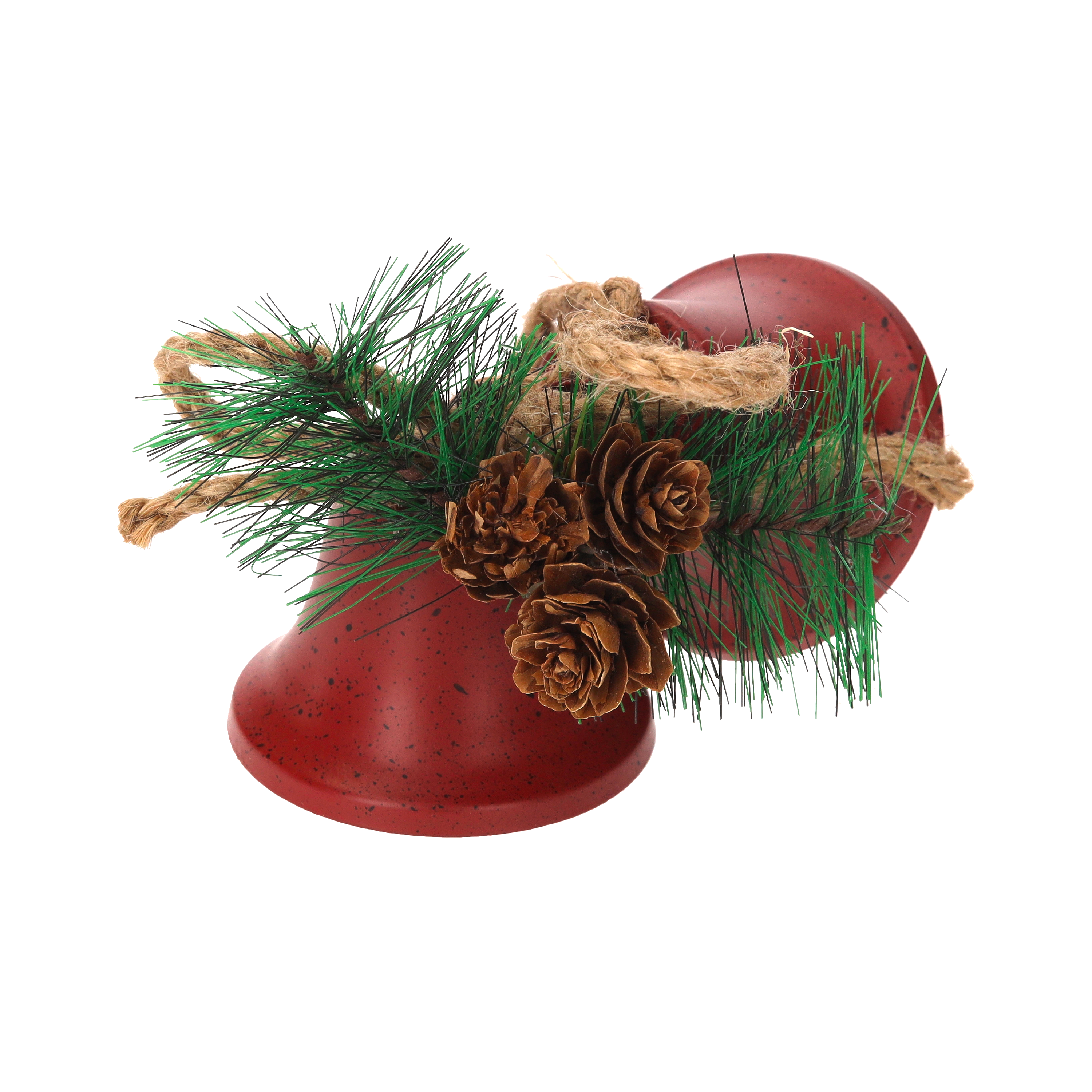 Coppia campane in ferro rosse 9 x 6 x 8 h cm