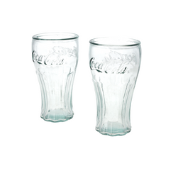 Set bicchieri “Coca Cola” h 16 d 9 cm in vetro riciclato
