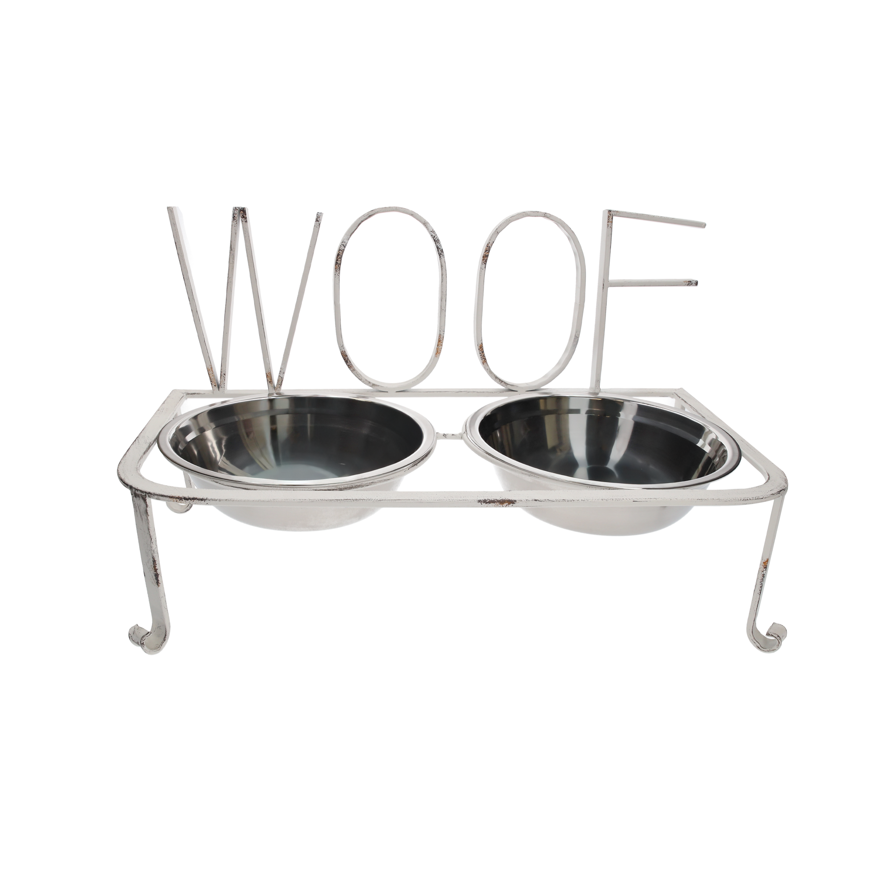 Ciotola cane acciaio WOOF 28x49x26 cm