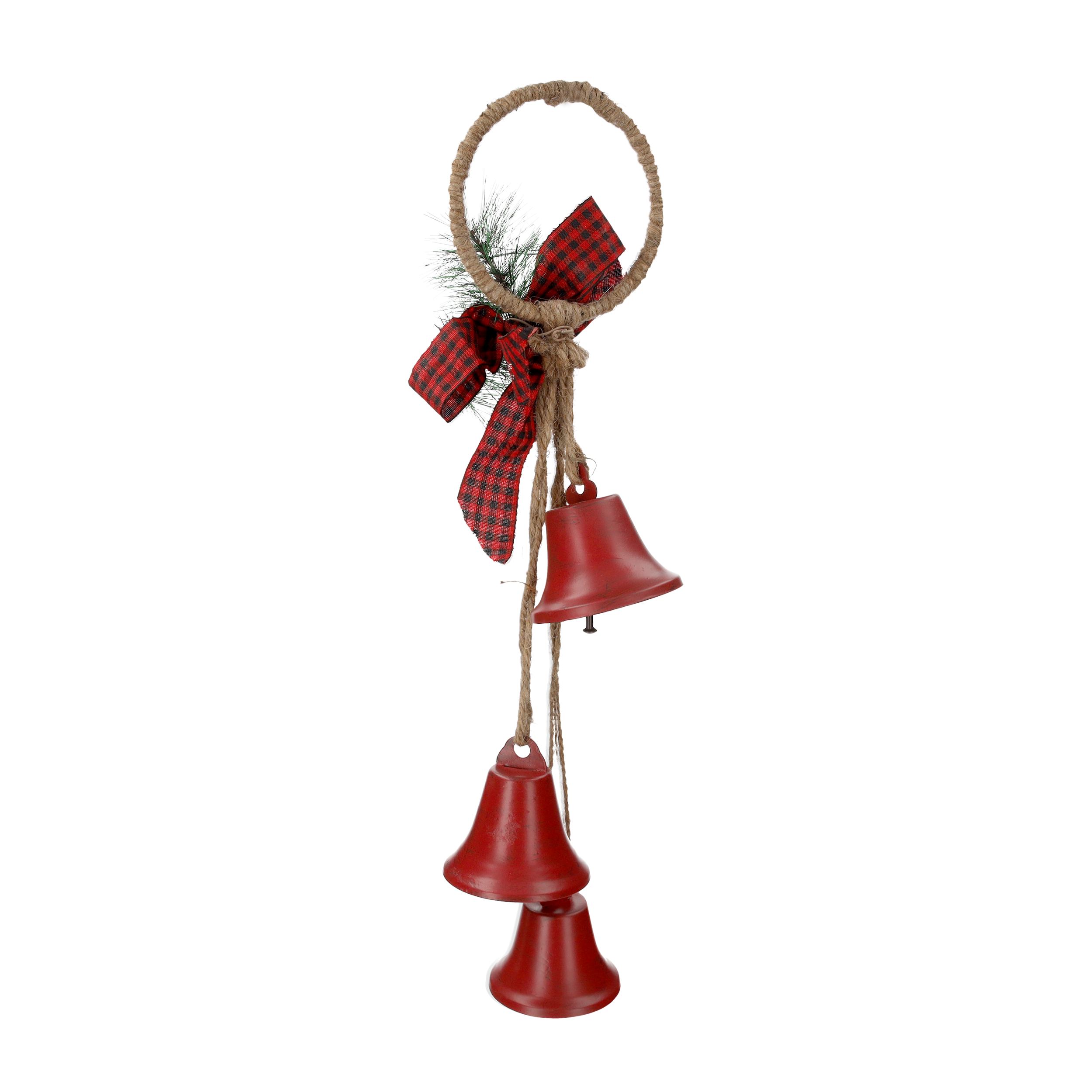 Decorazione tre sonagli rossi 9 x 6 x 41 h cm