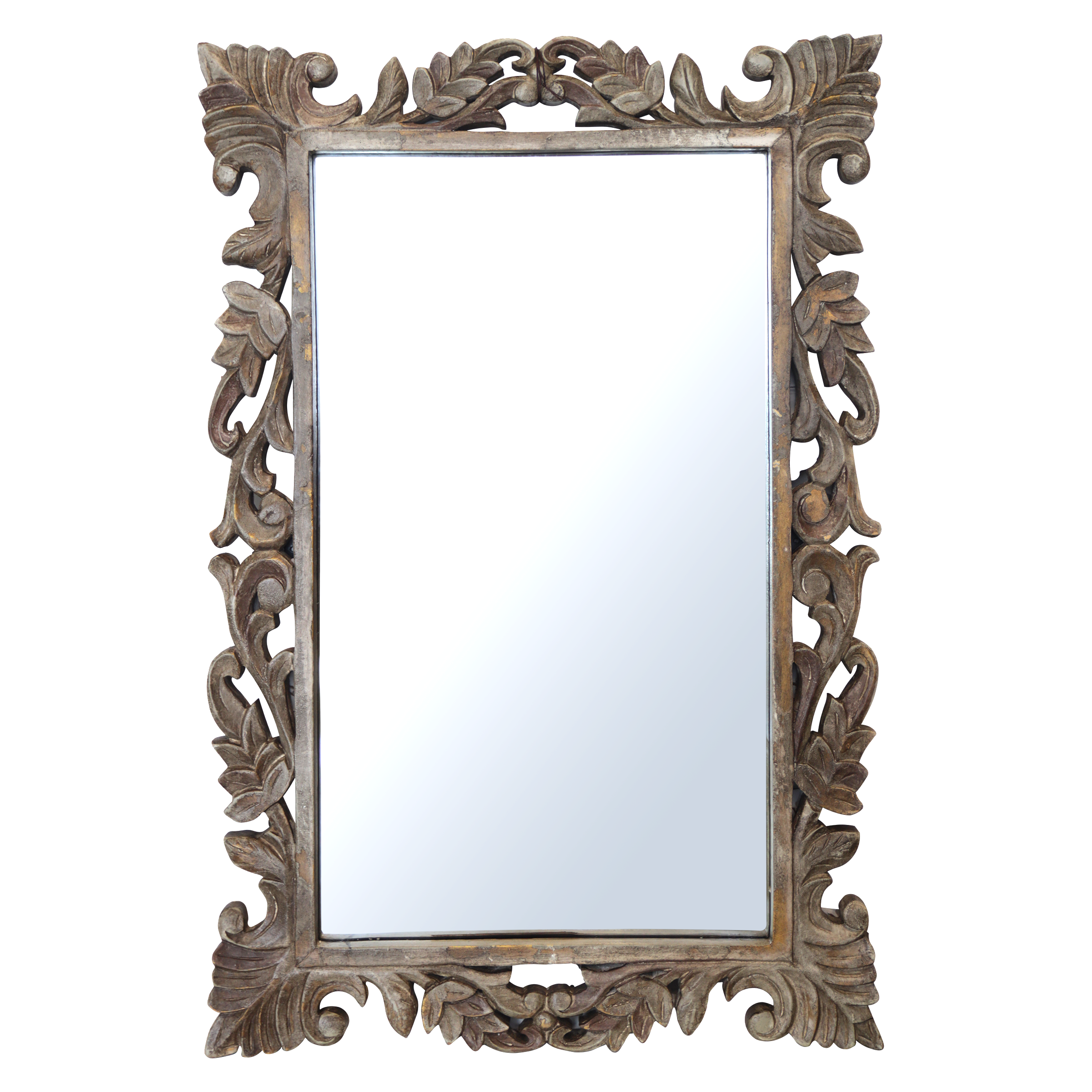 Specchiera decorativa rettangolare in legno stile classico (90x60 cm)
