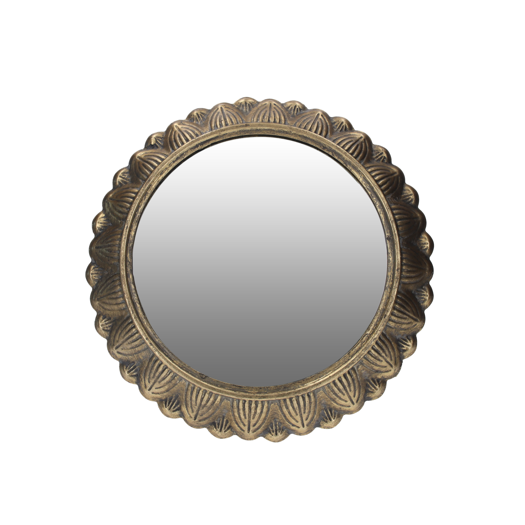 Specchio decorativo in ottone stile moderno raffinato (d.35 cm)