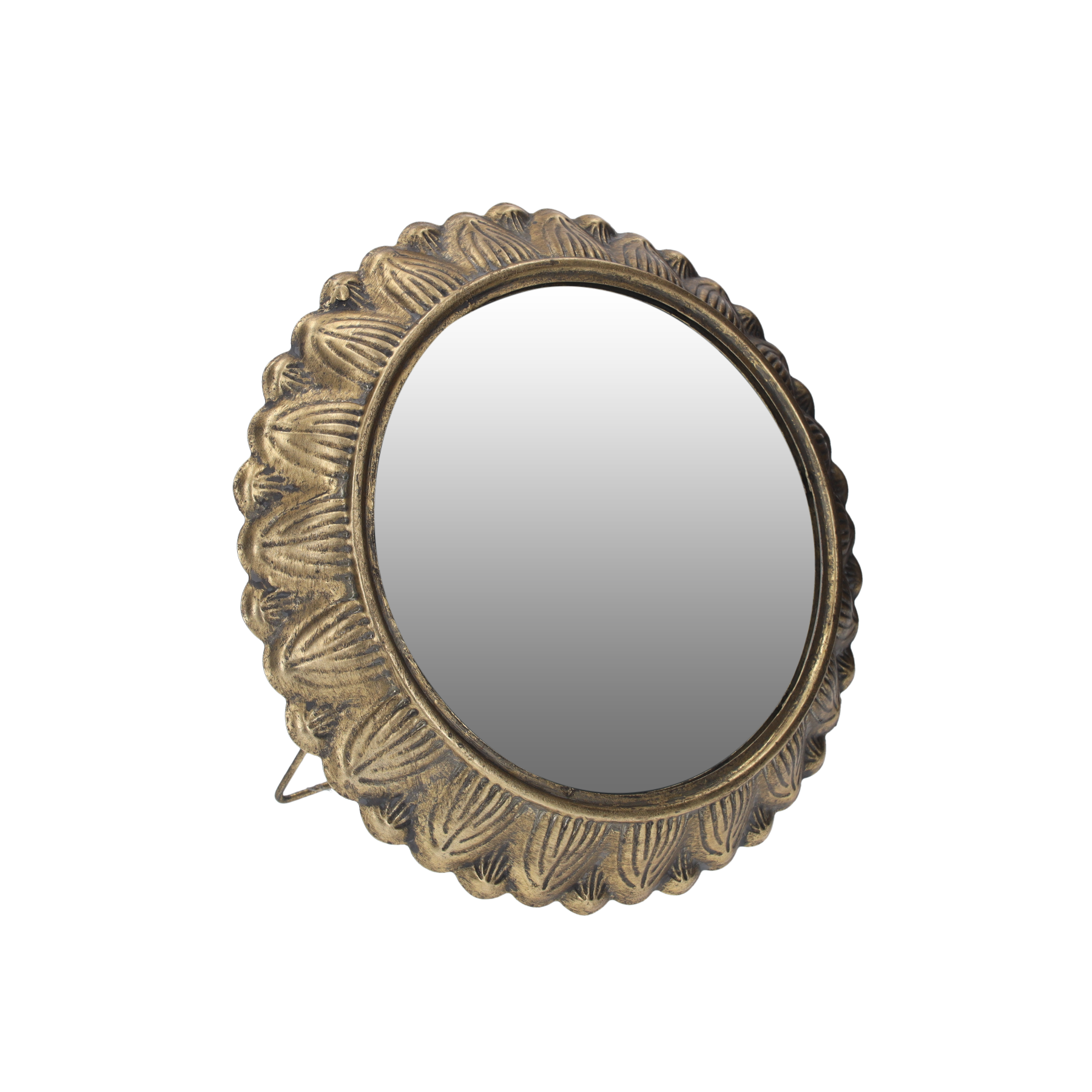 Specchio decorativo in ottone stile moderno raffinato (d.35 cm)