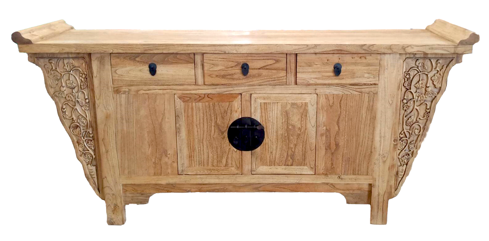 Credenza in legno 3 cassetti 2 ante 195 x 45 x 90 h cm