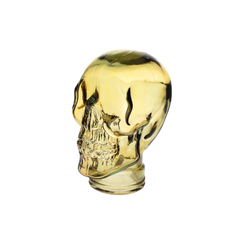 Teschio decorativo giallo in vetro h 27 x 19 x 15 cm