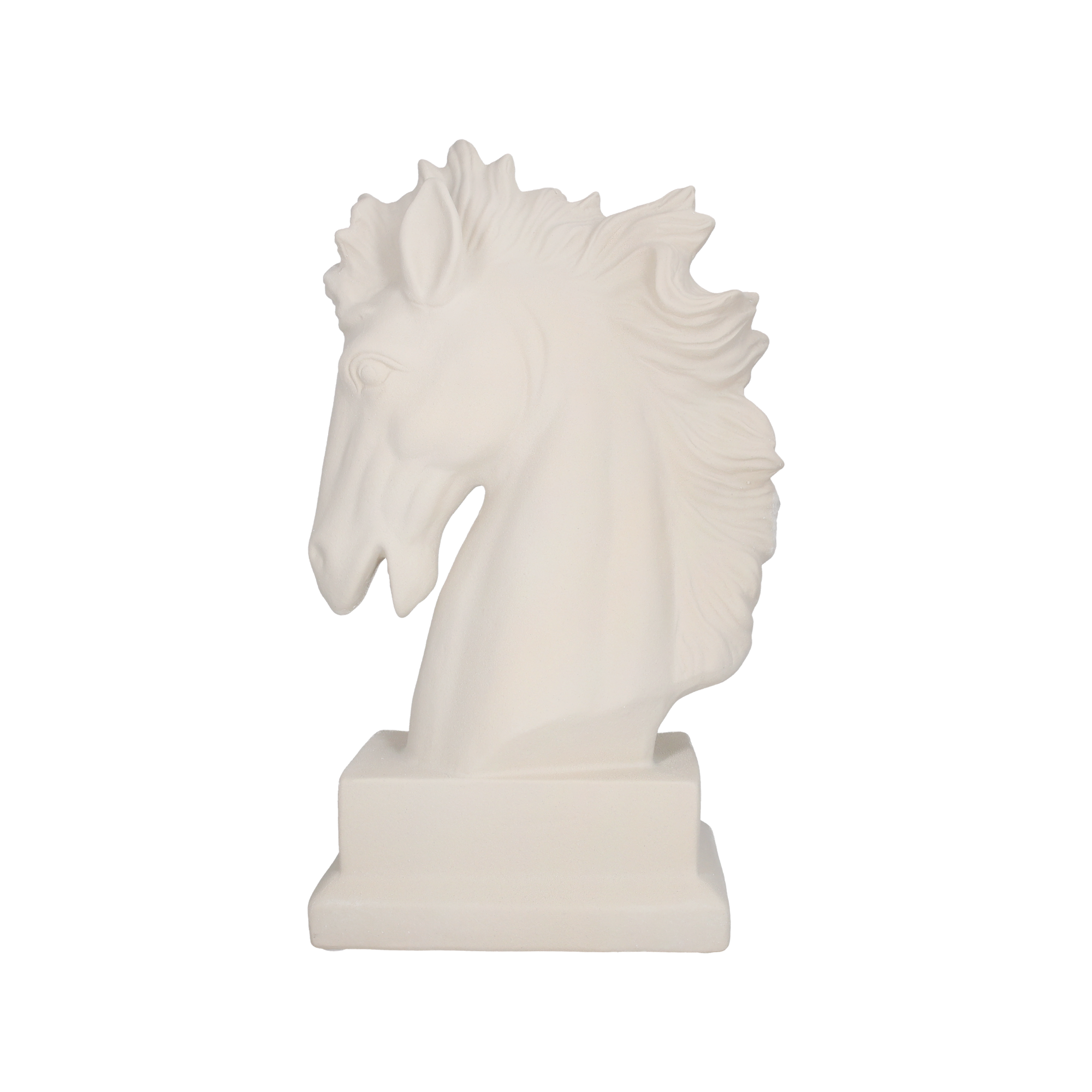 Testa cavallo in ceramica grezza h 40 x 22 x 11 cm
