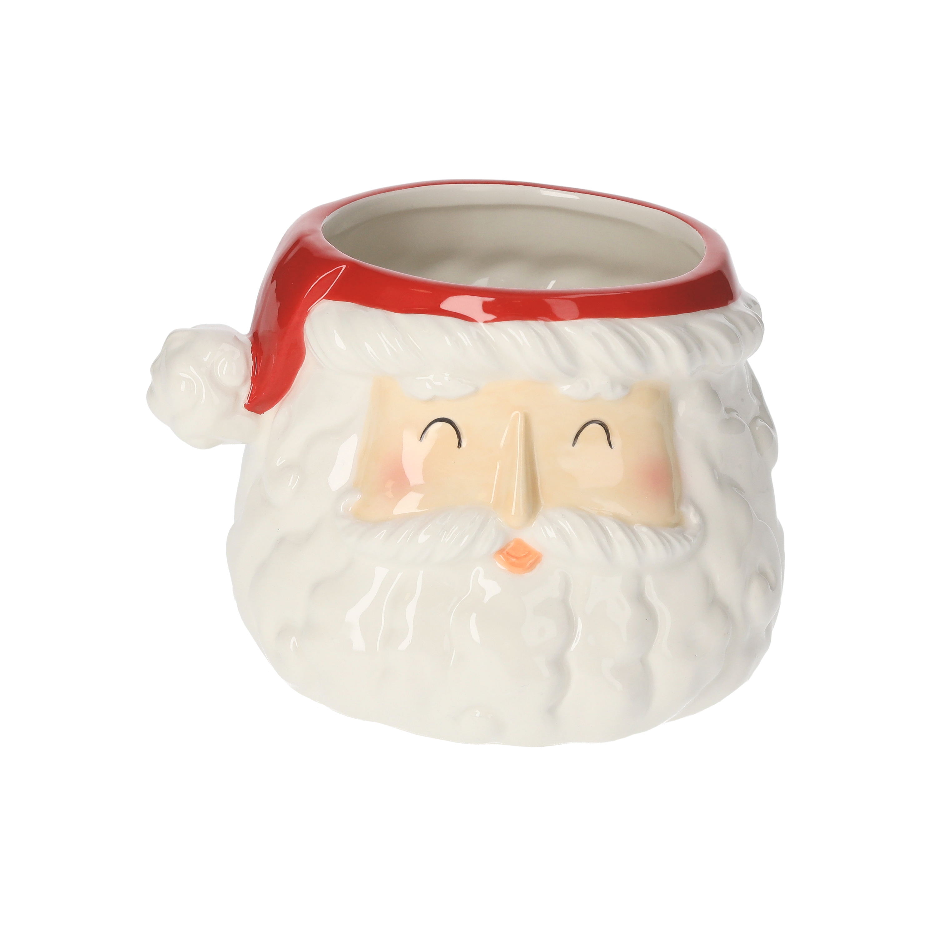 Portavaso Babbo Natale in ceramica h 11 x 16 cm