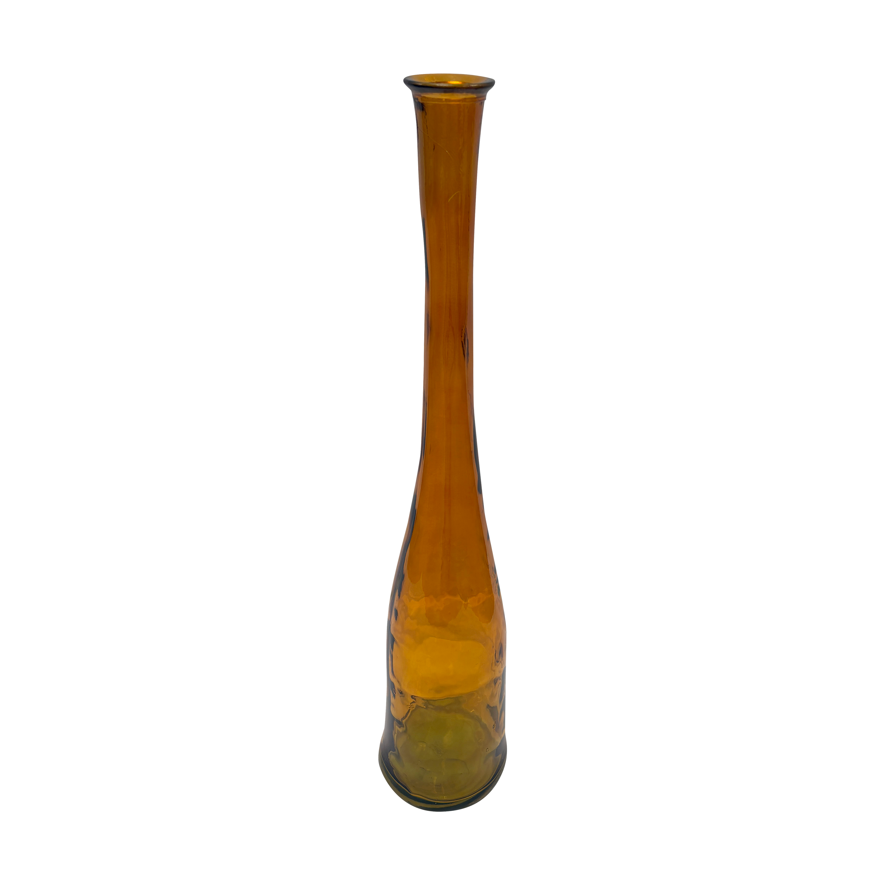 Vaso decorativo in vetro riciclato colore giallo, Altezza cm 100