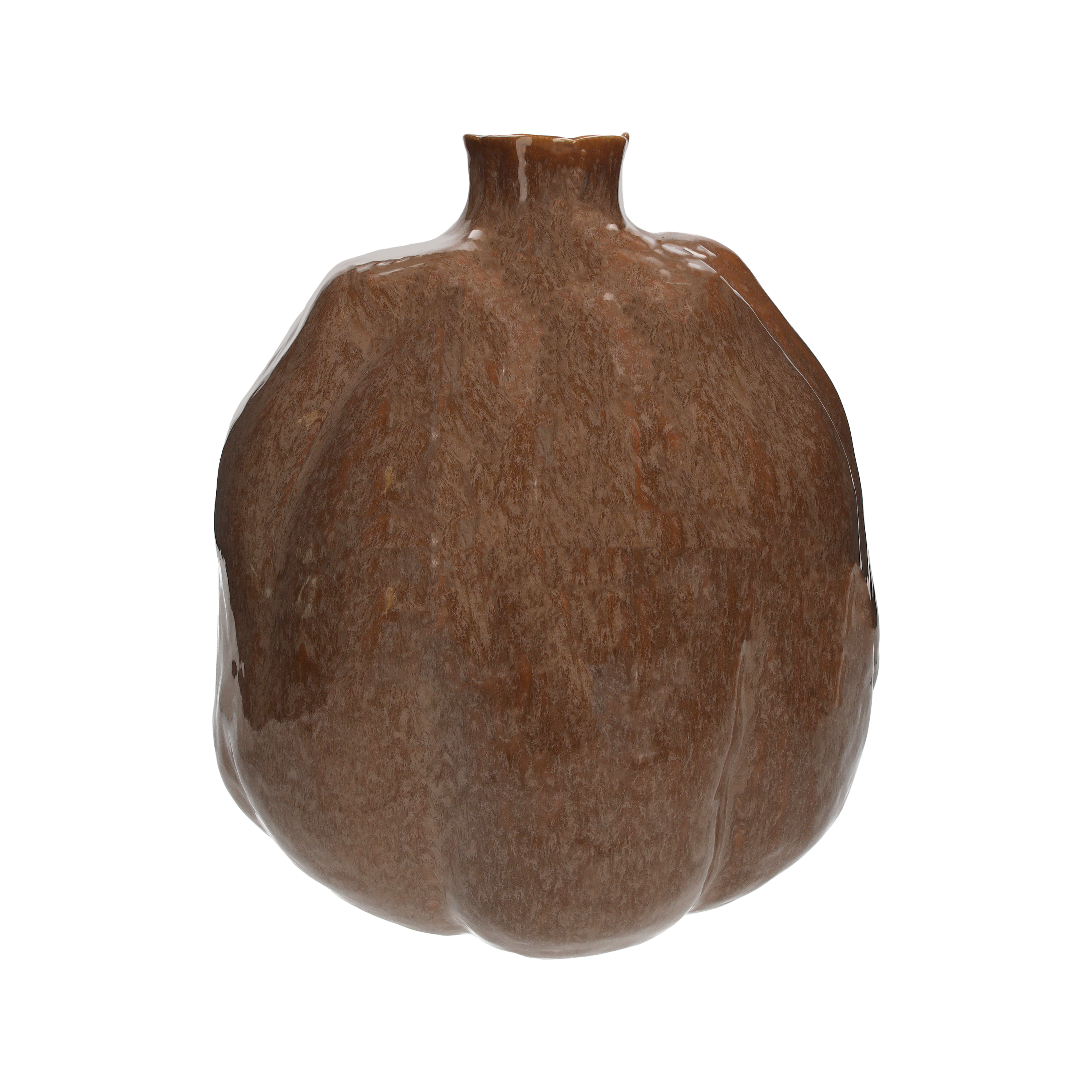 Vaso baccello marrone in ceramica h 36 d 35 cm
