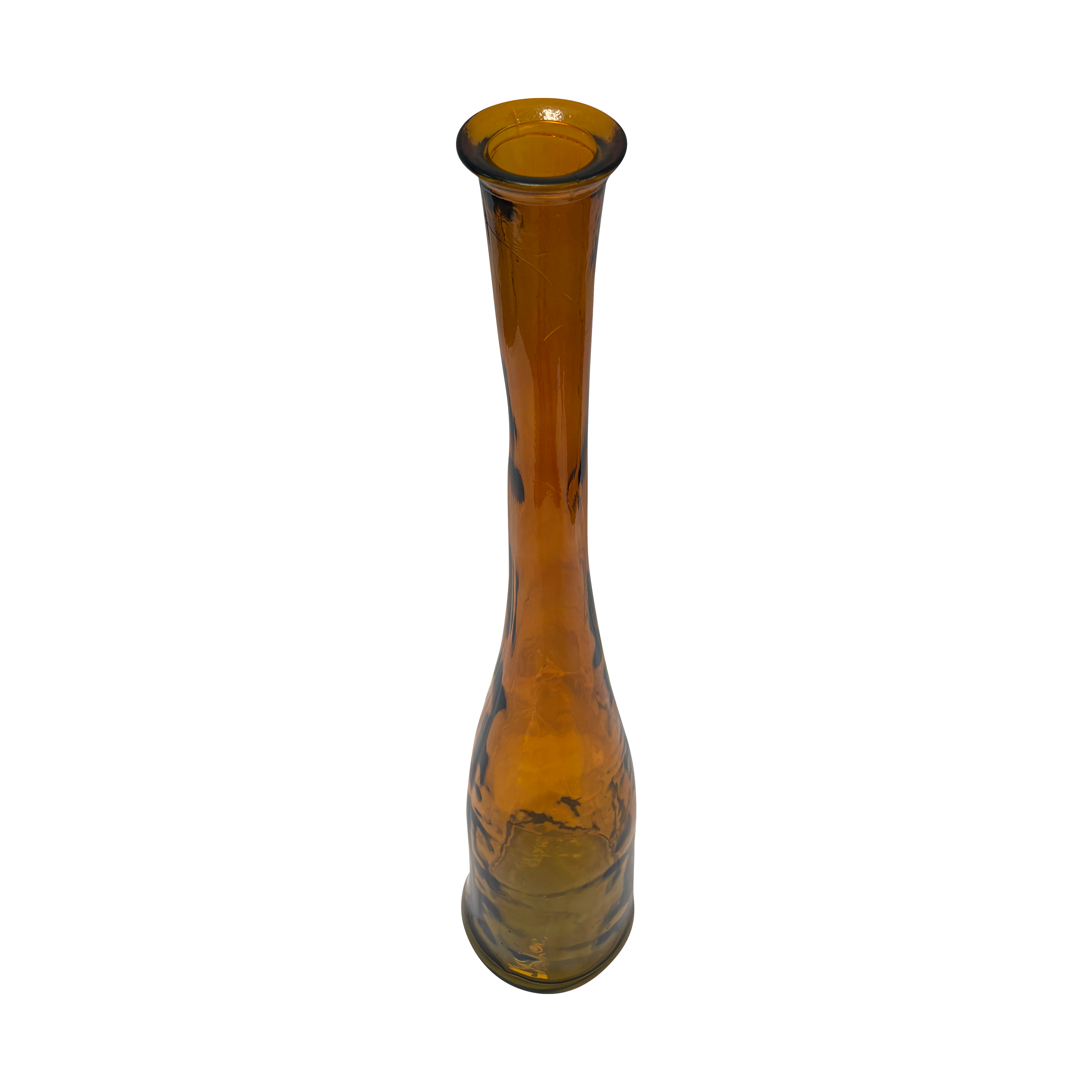 Vaso decorativo in vetro riciclato colore giallo, Altezza cm 100