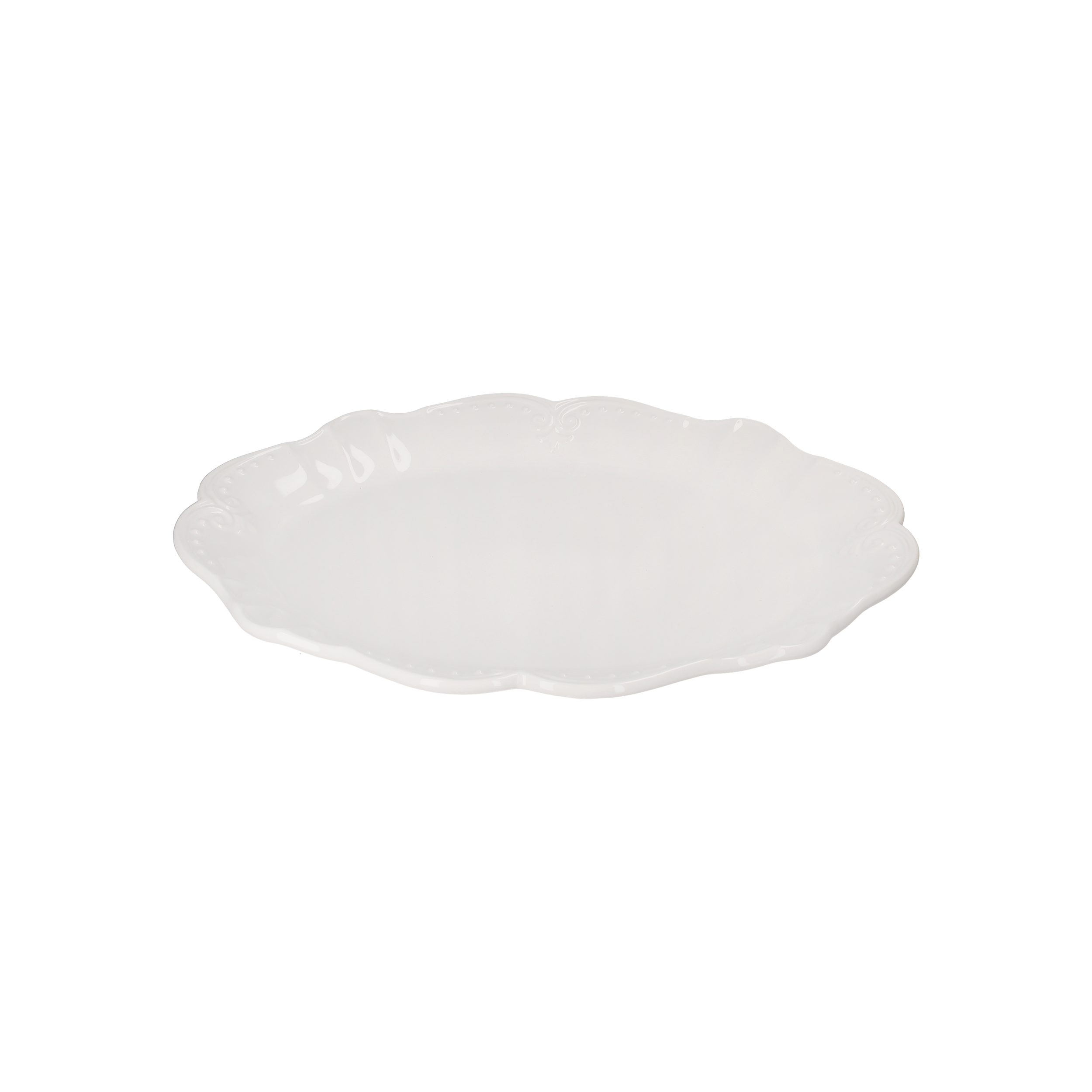 Vassoio da Portata Bianco in Ceramica 40x31 cm