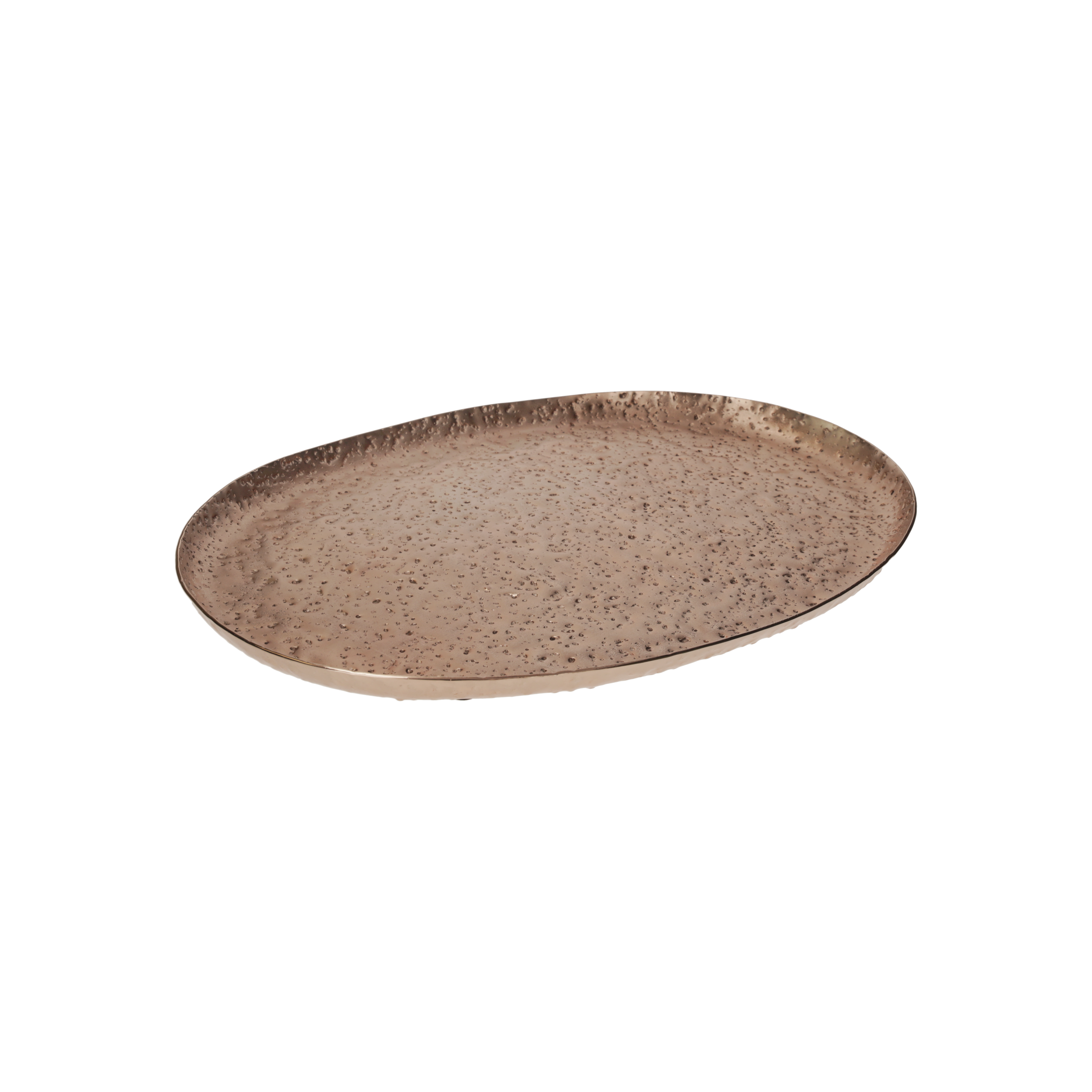 Vassoio ovale ramato in acciaio h 2x45x32 cm