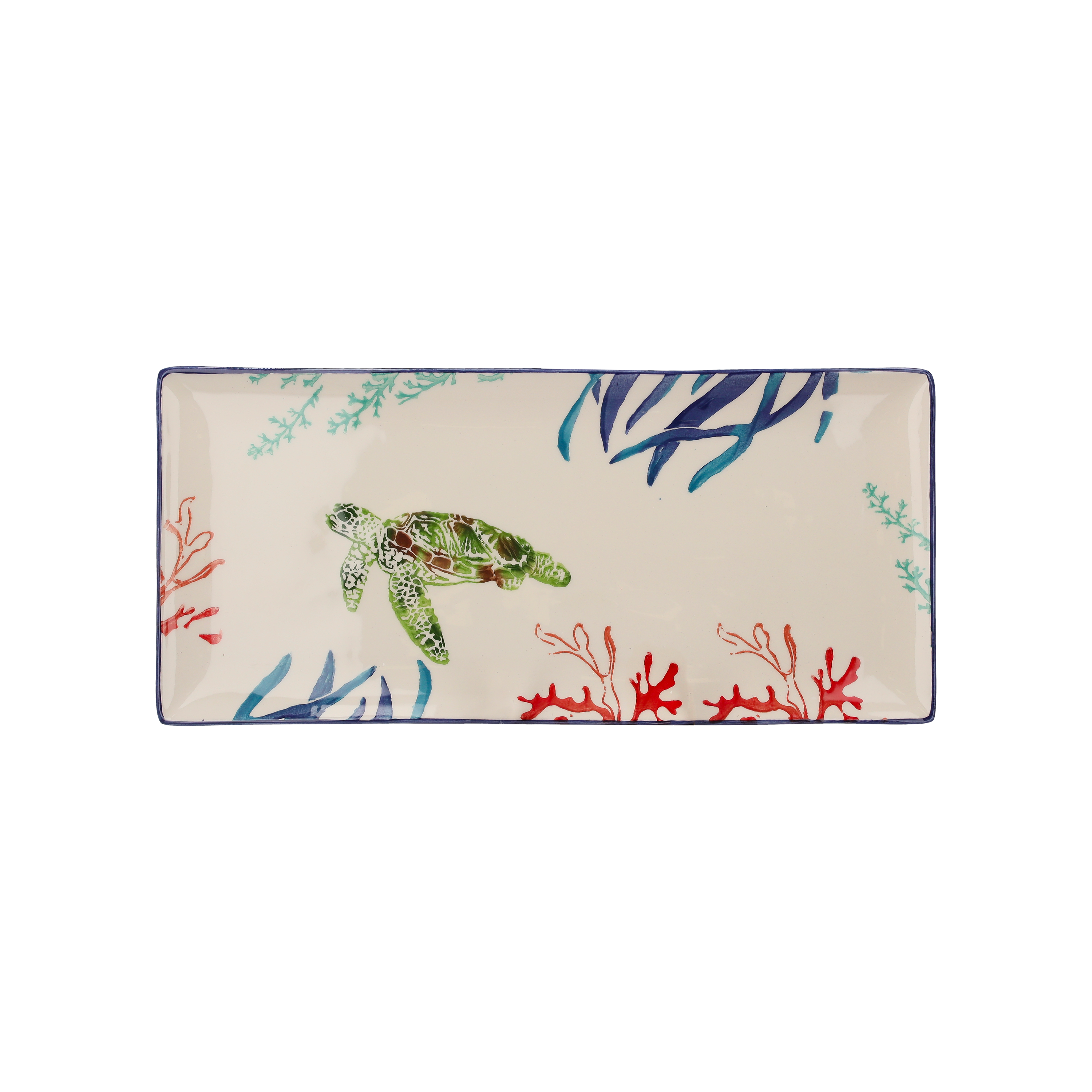 Vassoio rettangolare tartaruga 17x36 cm