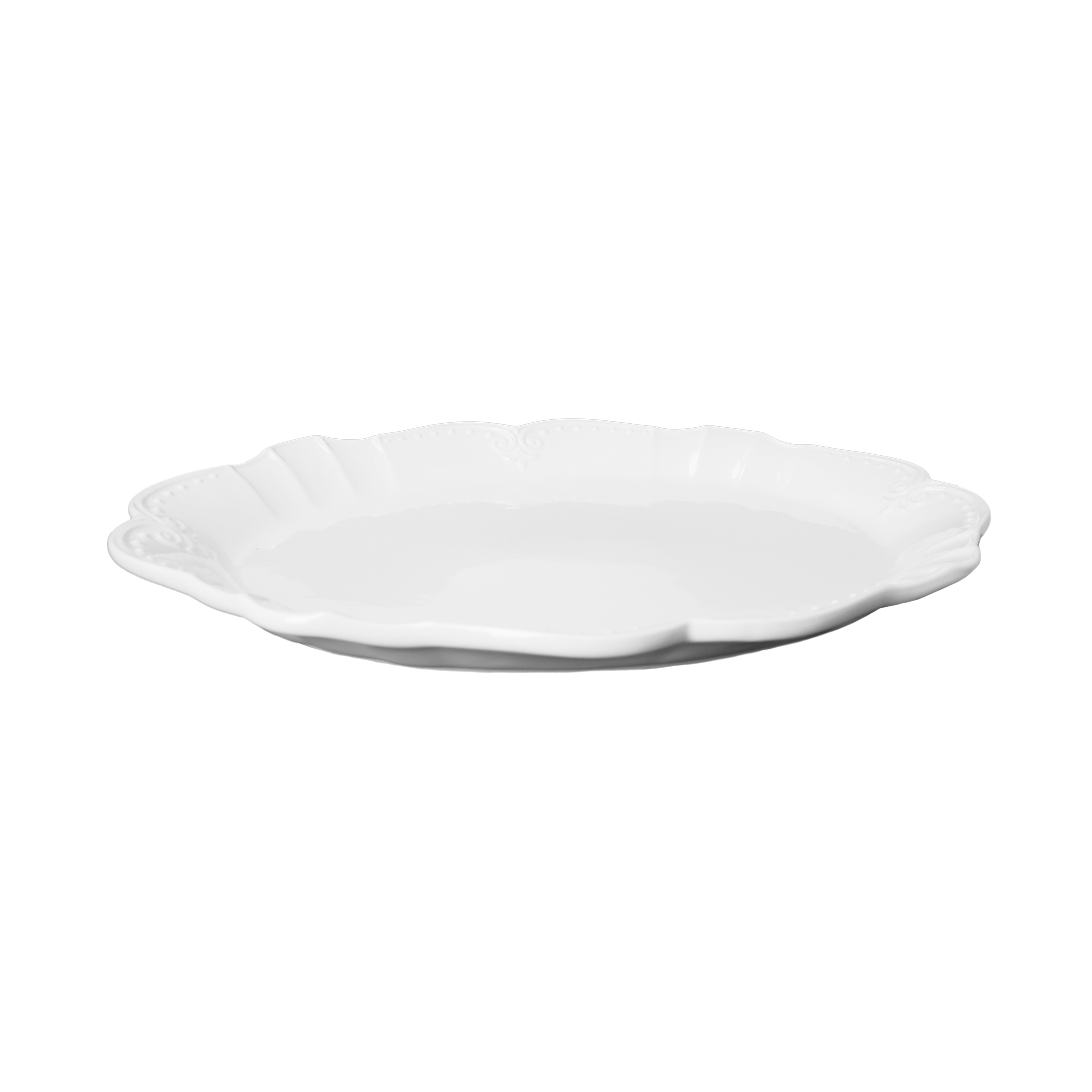 Vassoio Portata Grande Bianco 48x37 cm in Ceramica