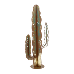 Cactus decorativo grigio 74x30x15 cm in ferro corten