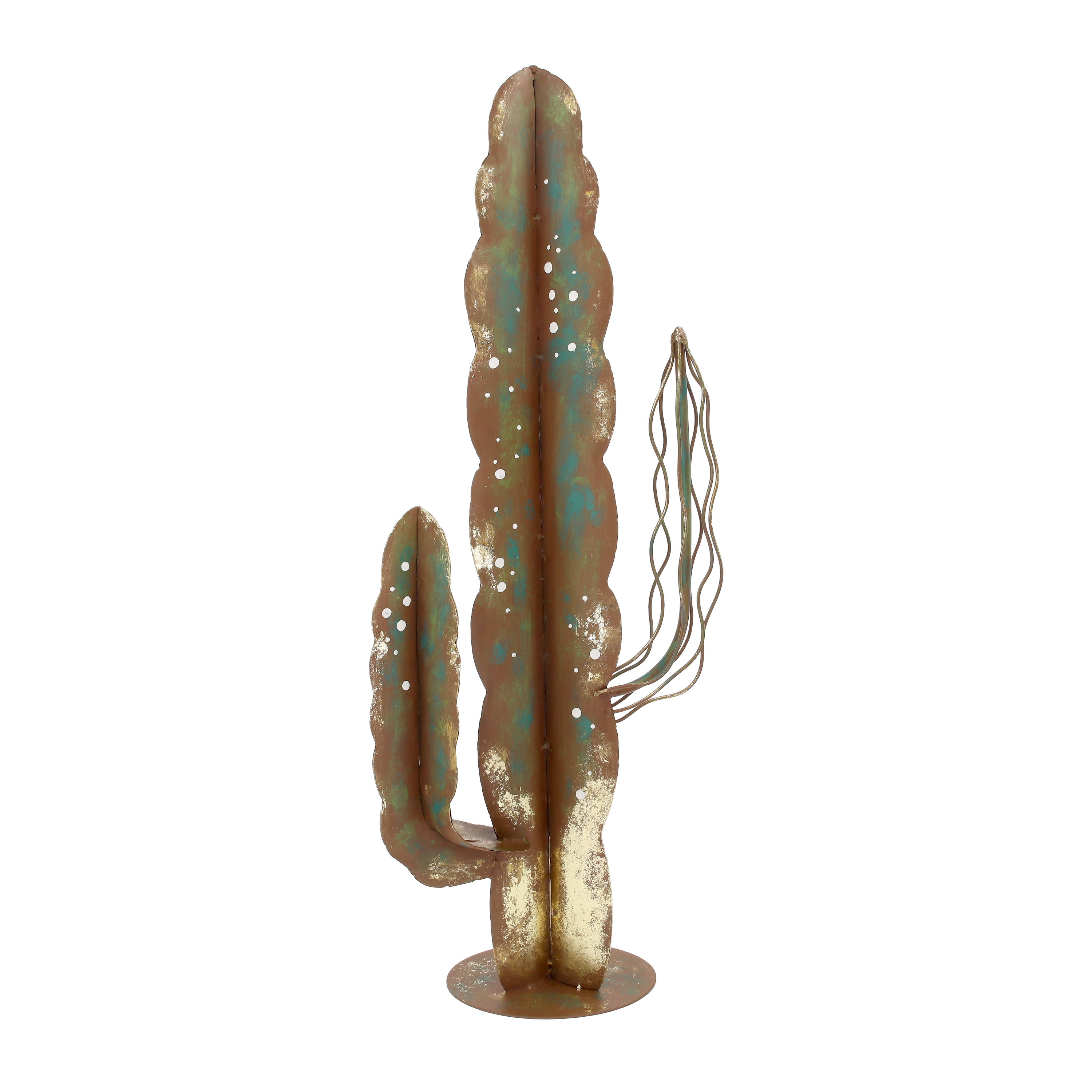 Cactus decorativo grigio 74x30x15 cm in ferro corten