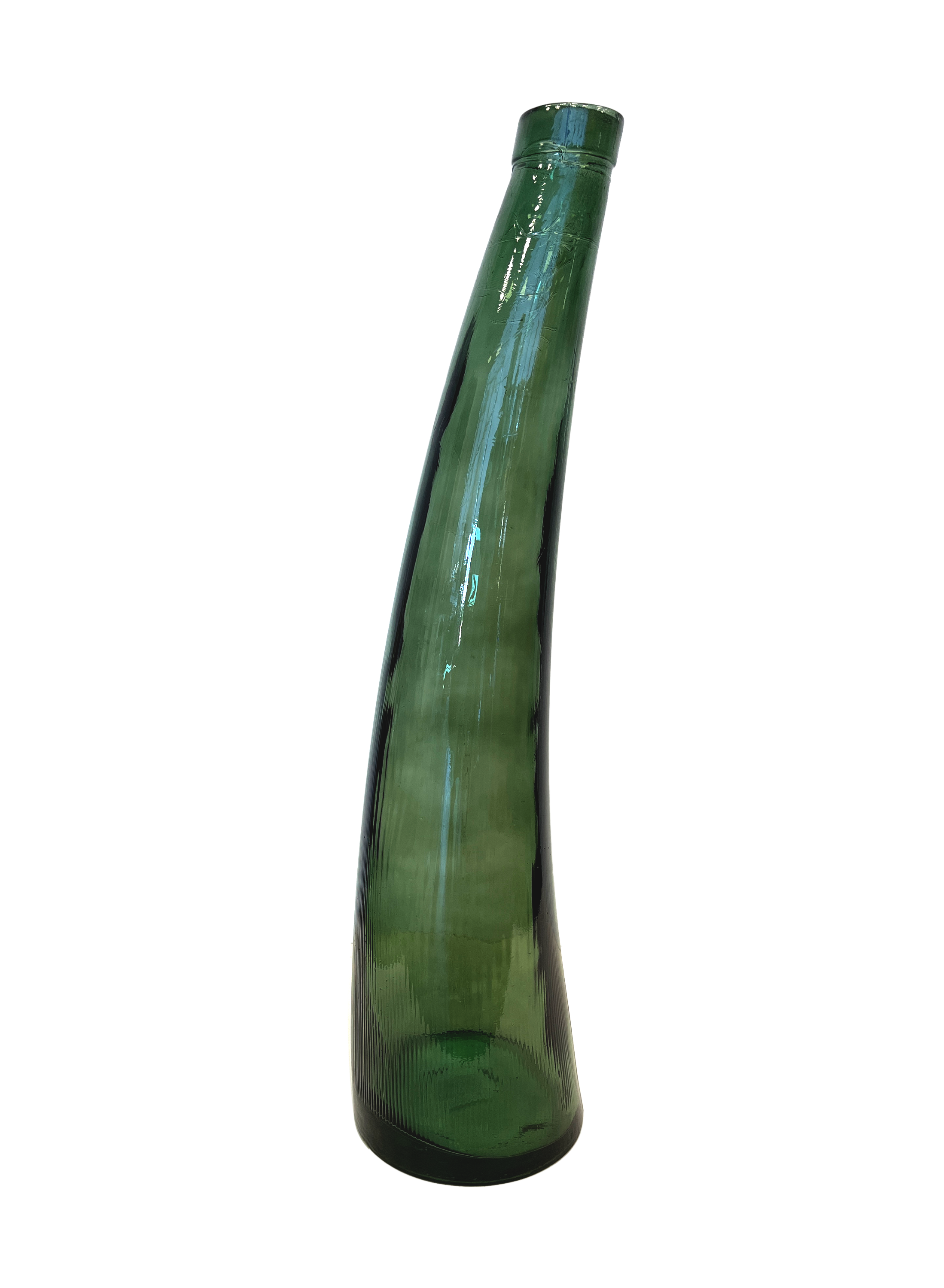 Vaso vela verde in vetro h 80 d 19 cm