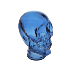 Teschio decorativo vetro blu H27x19x15