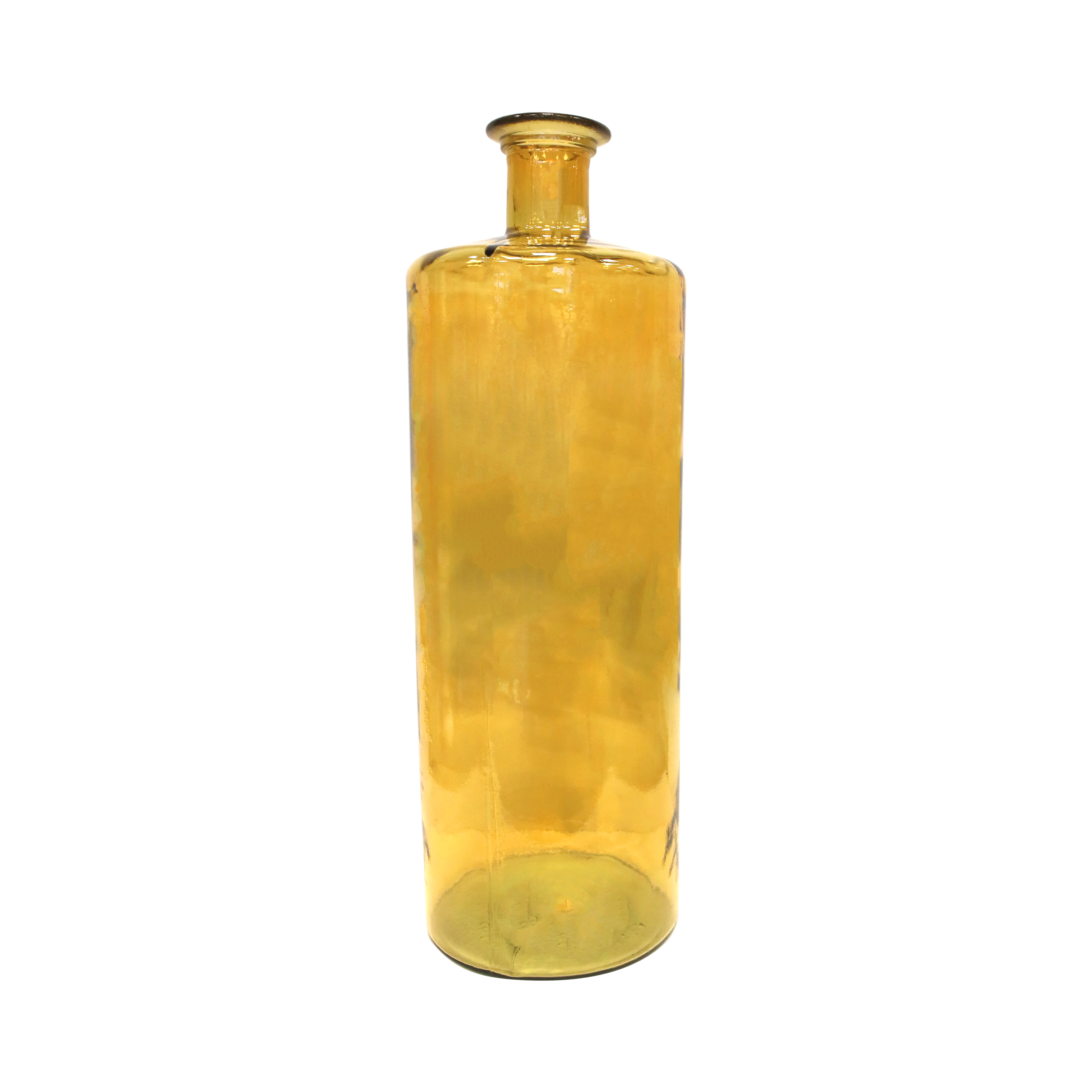 Bottiglione giallo in vetro h 75 d 25 cm