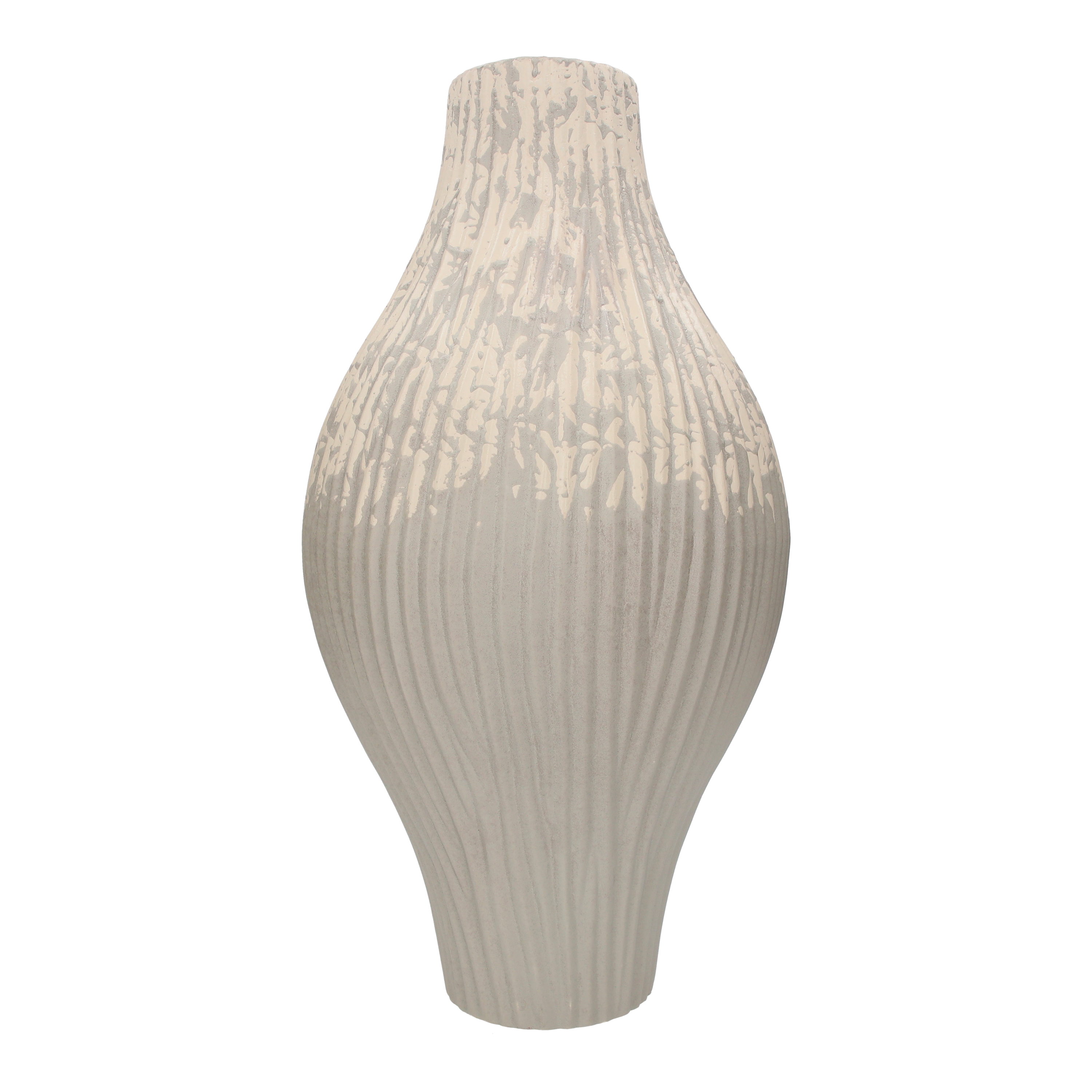 Vaso coste alto grigio in ceramica d 25 h 50 cm