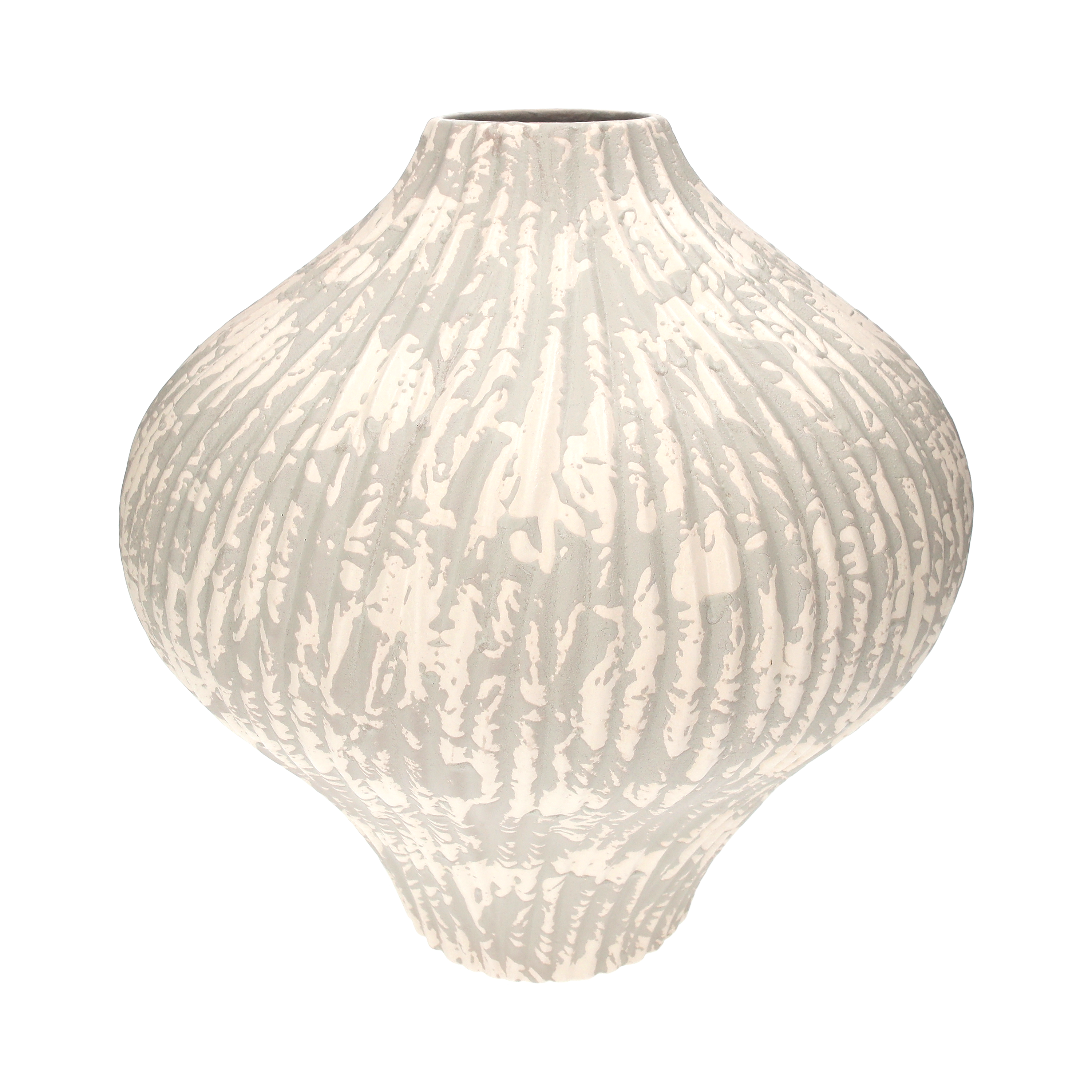 Vaso coste basso grigio in ceramica d 35 h 34 cm
