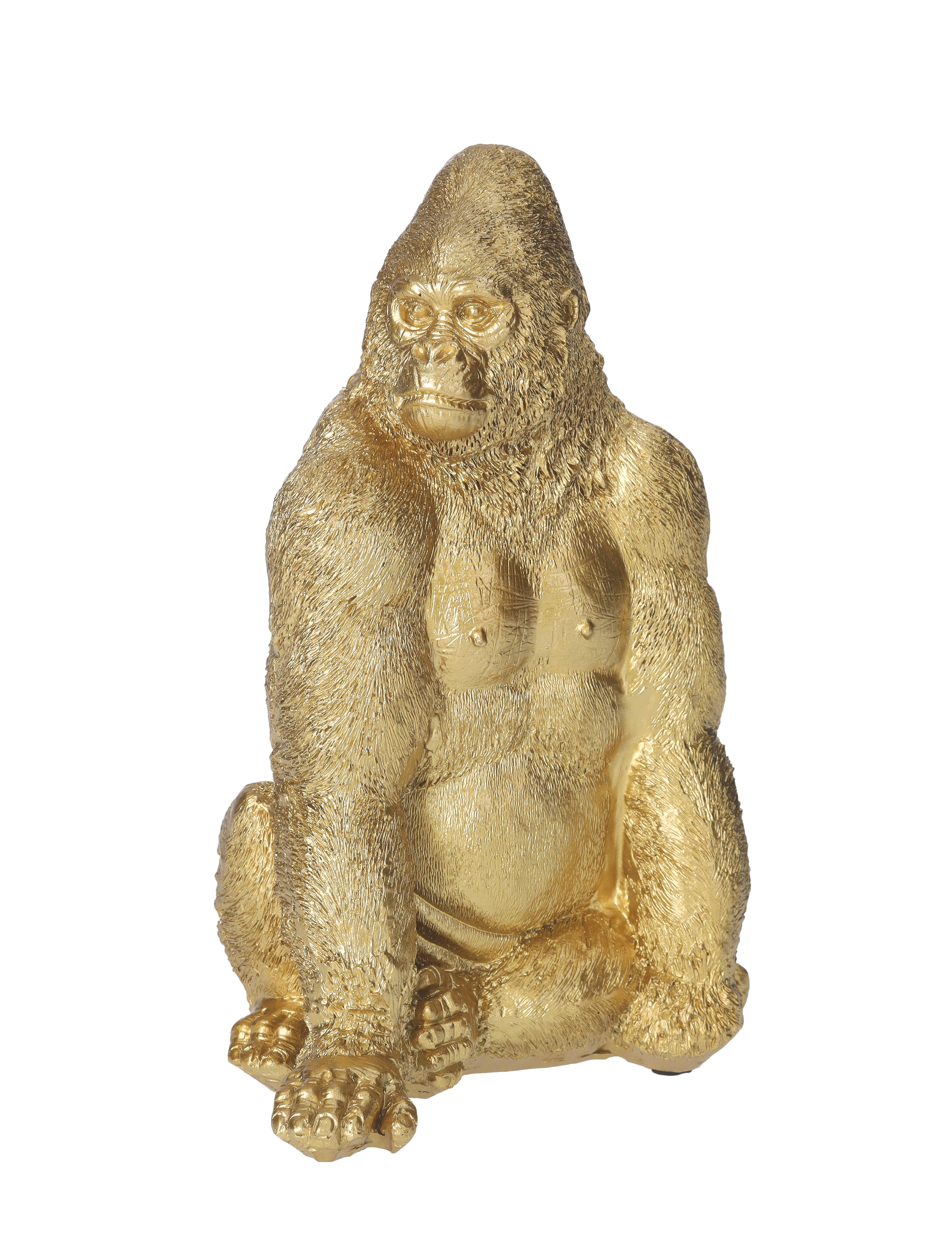 Gorilla decorativo resina dorato H23x16x13