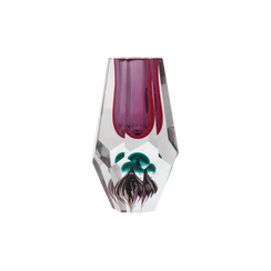 Vaso diamante fucsia in vetro pieno d 11 h 19 cm