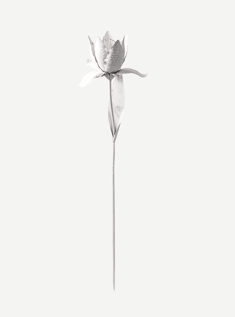 Piantone ninfea bianco h 117x30 cm in ferro
