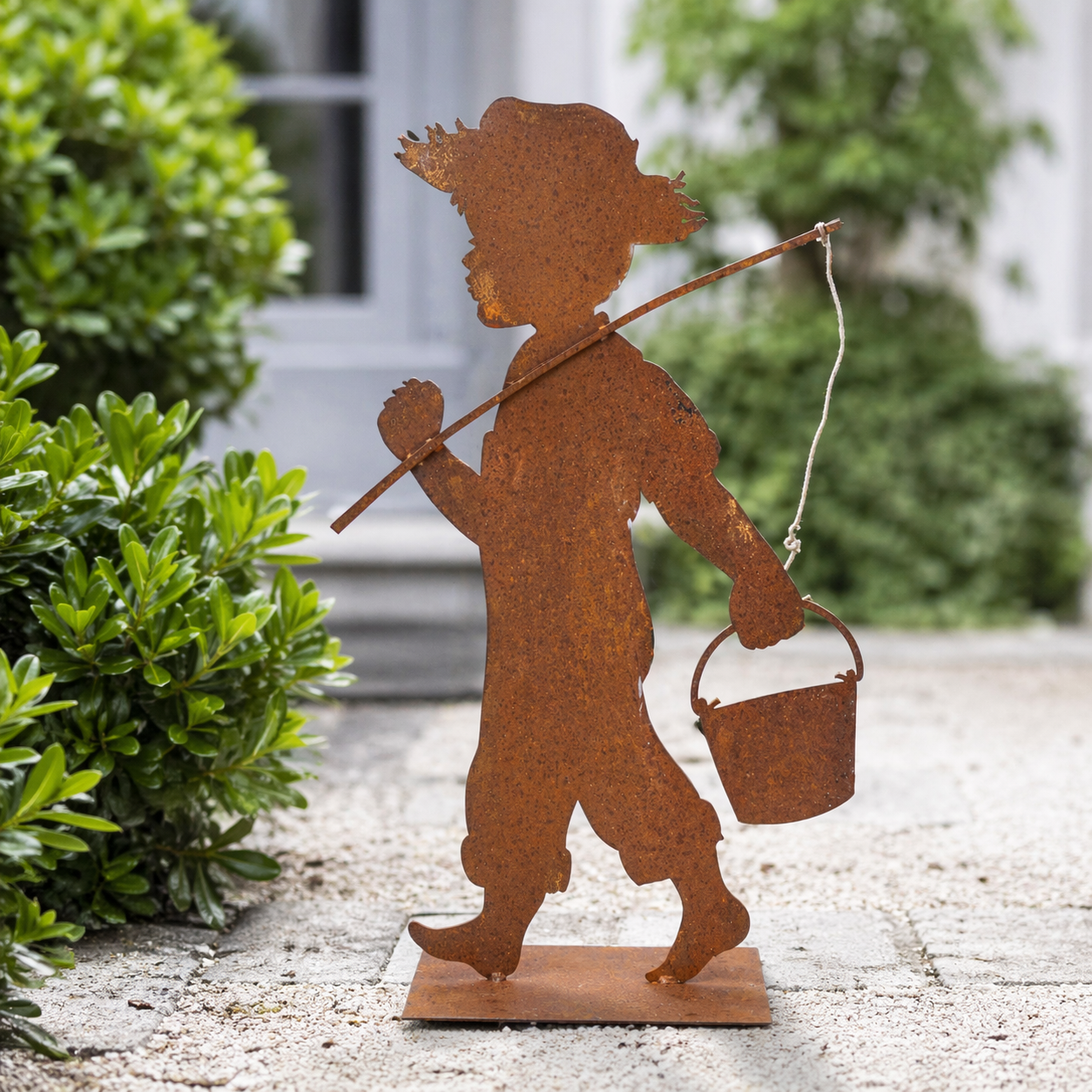 Pescatore 51x30x9 cm in ferro corten arredo esterno